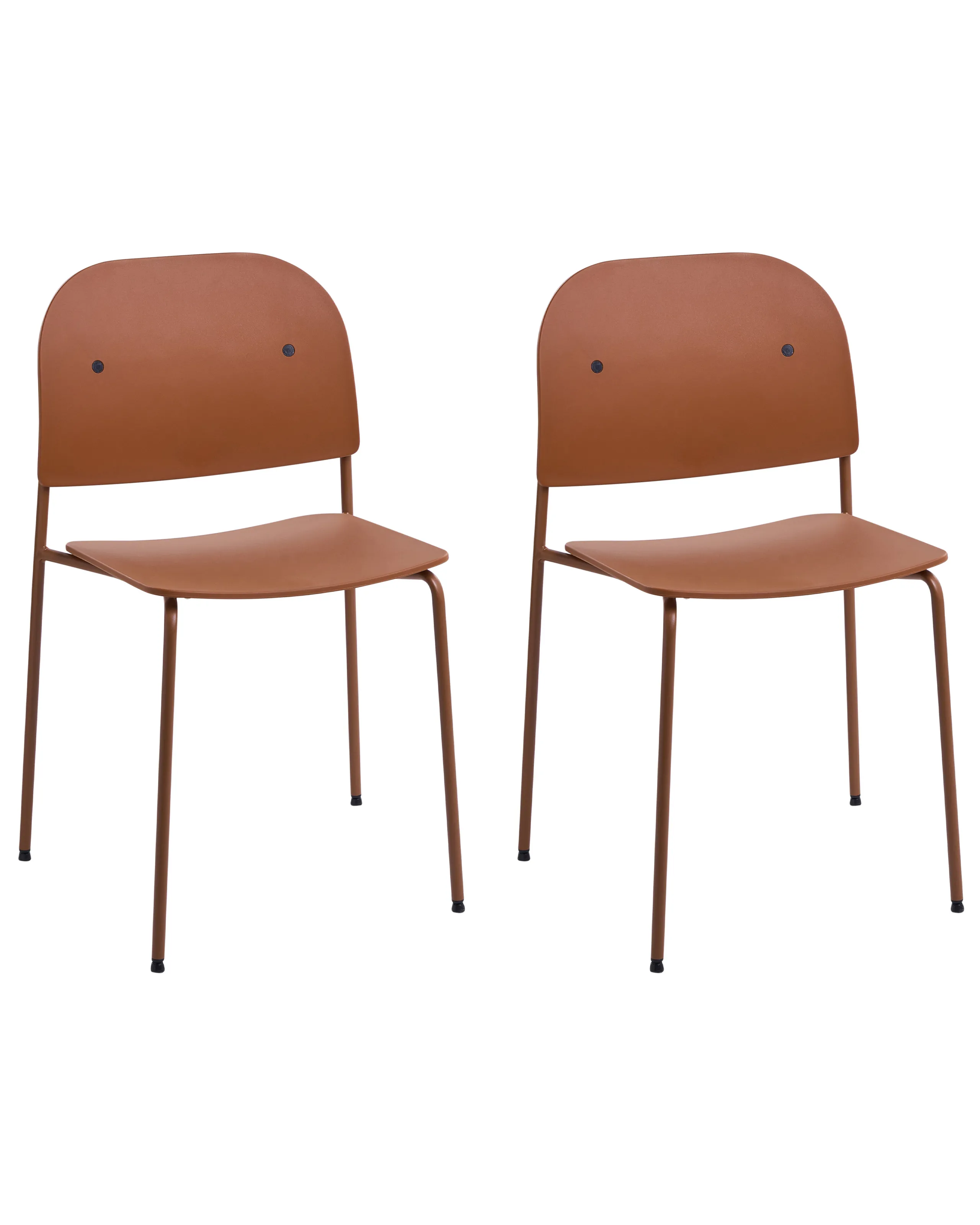 Conjunto de 2 sillas de comedor WINDUST Metal Naranja