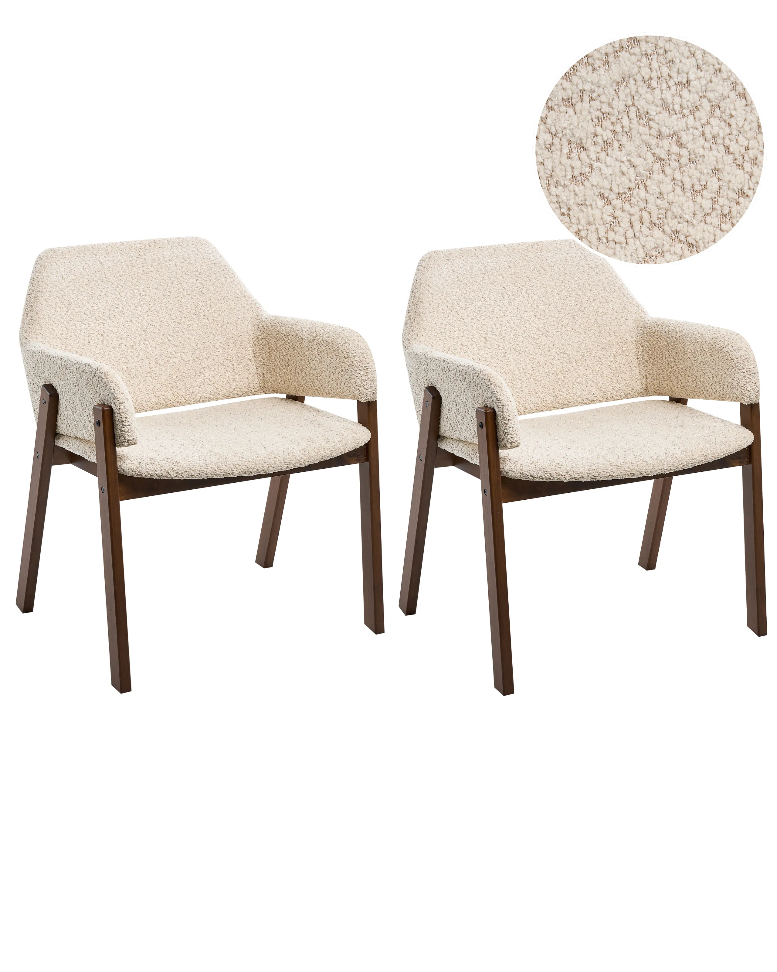 Conjunto de 2 sillas de comedor ALBION Bouclé Beige claro