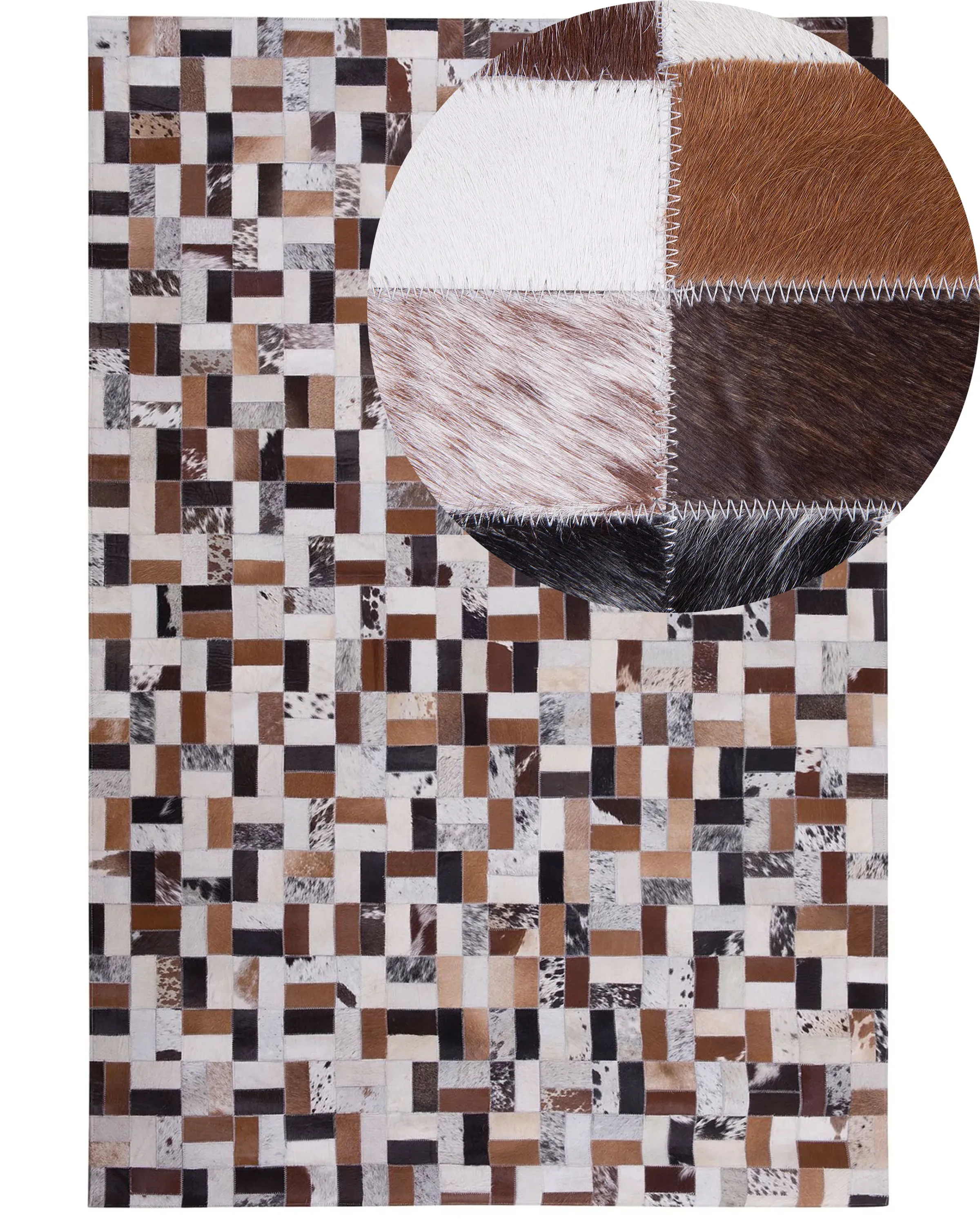 Alfombra CESME Multicolor 160 x 230 cm Piel