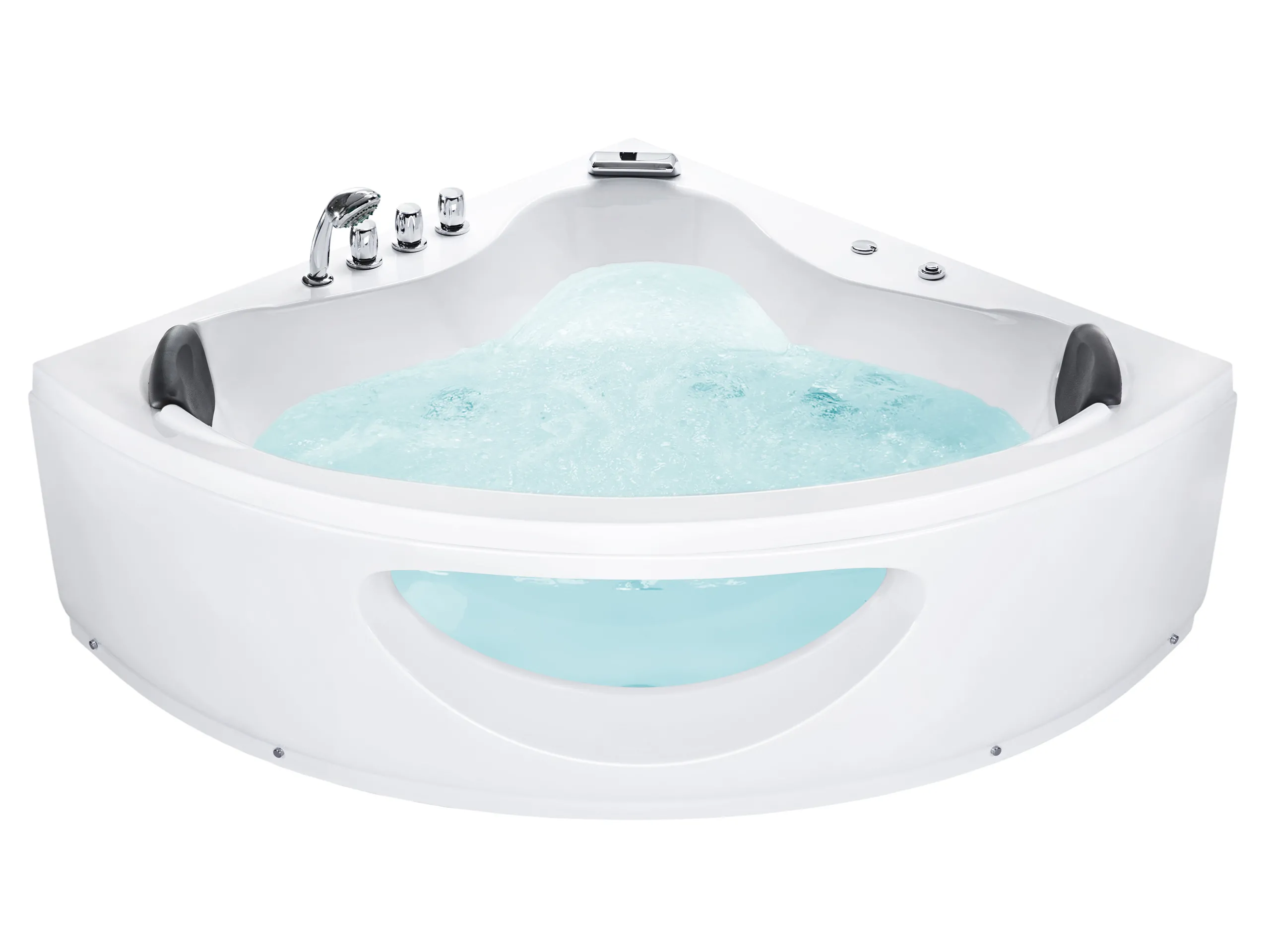 Bañera de hidromasaje LED esquinera TOCOA 190 x 138 cm Blanco