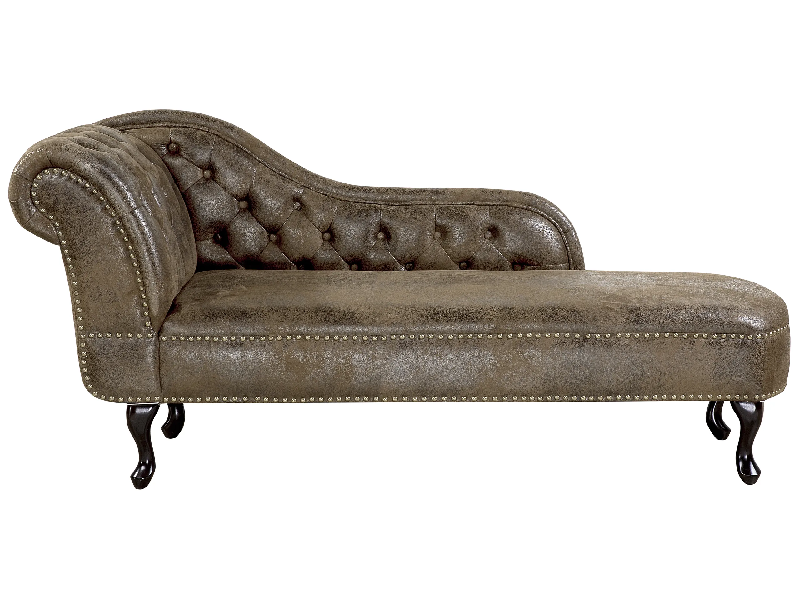 Chaise longue izquierdo NIMES Gamuza sintética Marrón oscuro