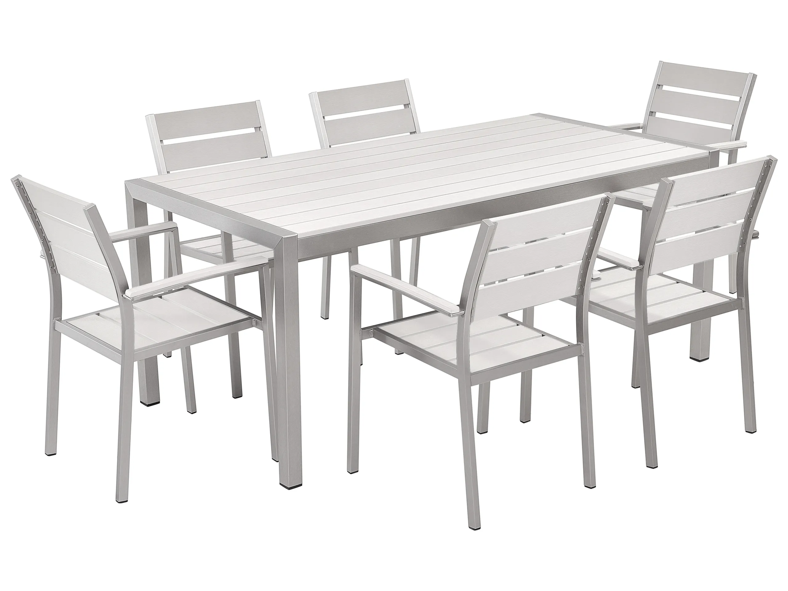 Garden Dining Set 6 Seater VERNIO White