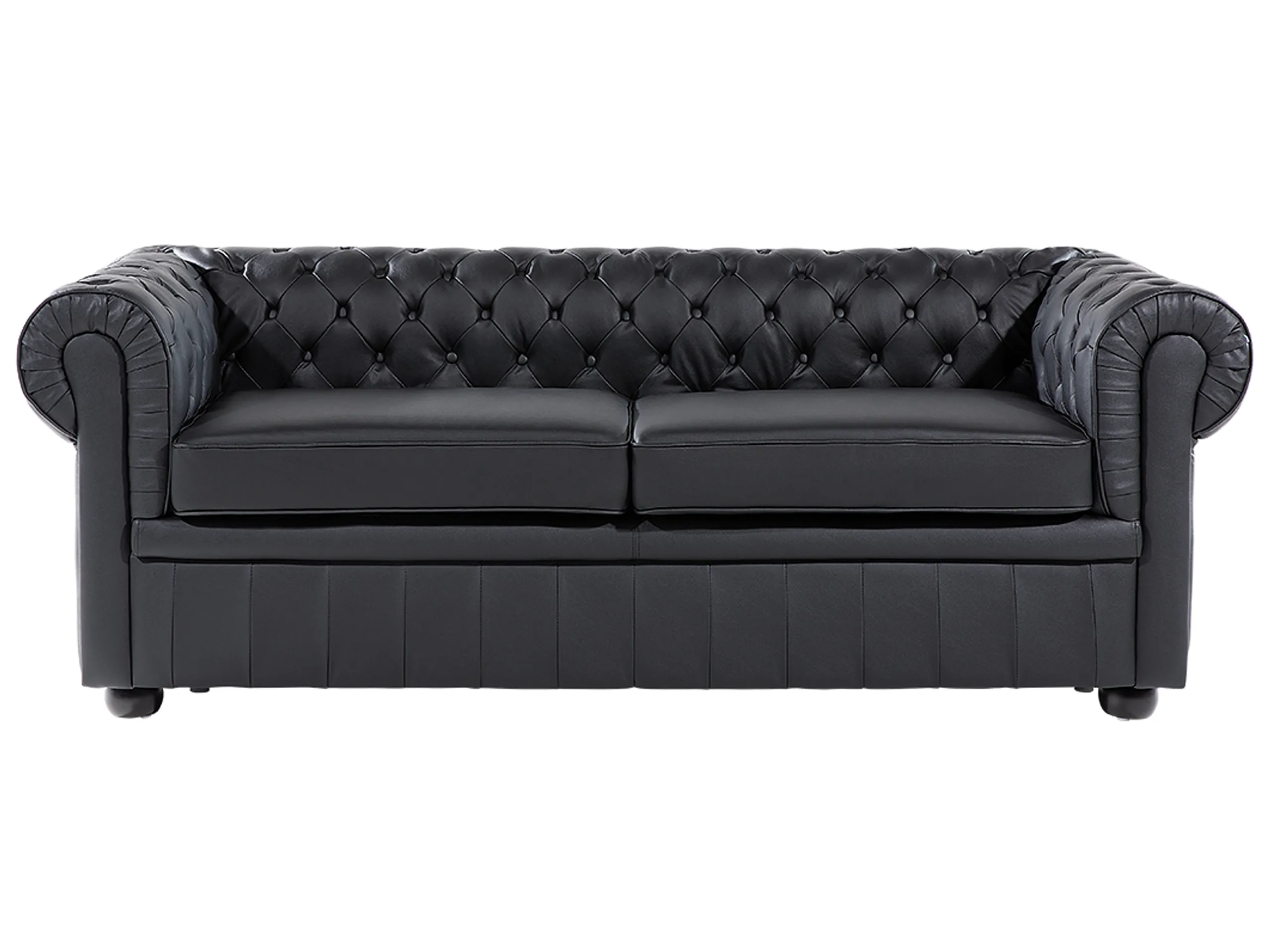 Sofa 3 Seater CHESTERFIELD Leather Black