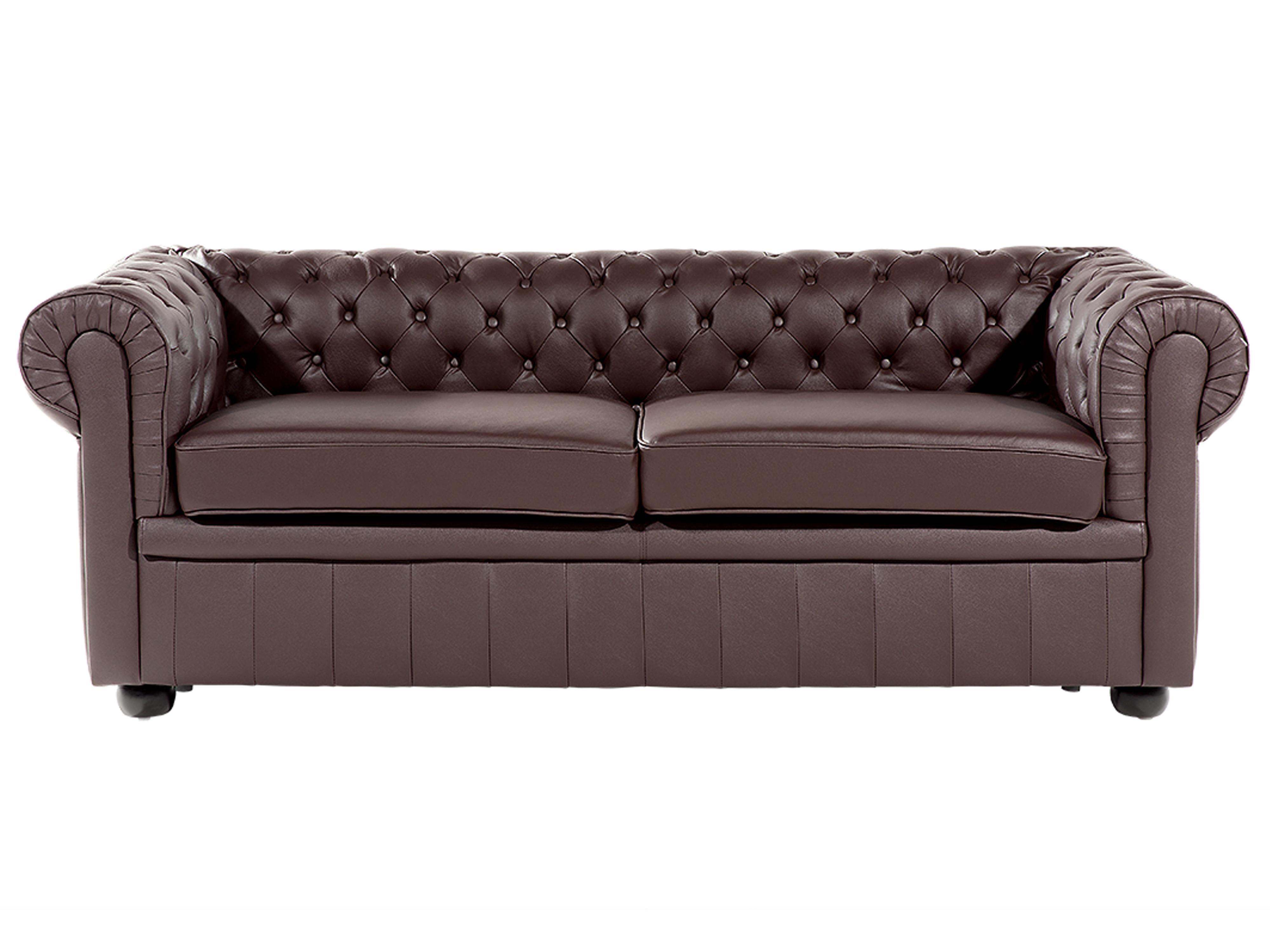 Sofa 3 Seater CHESTERFIELD Leather Brown