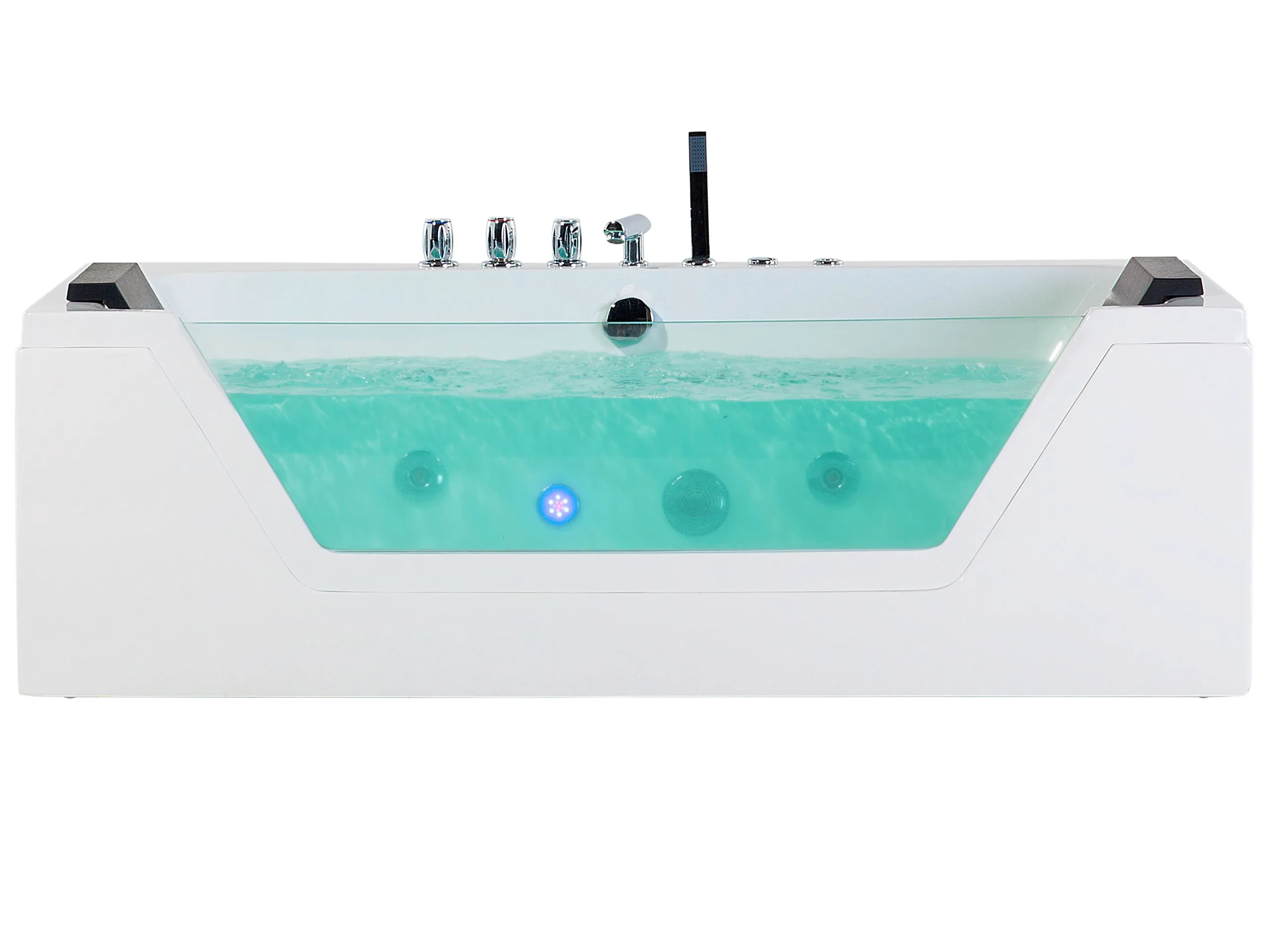 Bañera de hidromasaje LED esquinera SAMANA 174 x 79 cm Blanco