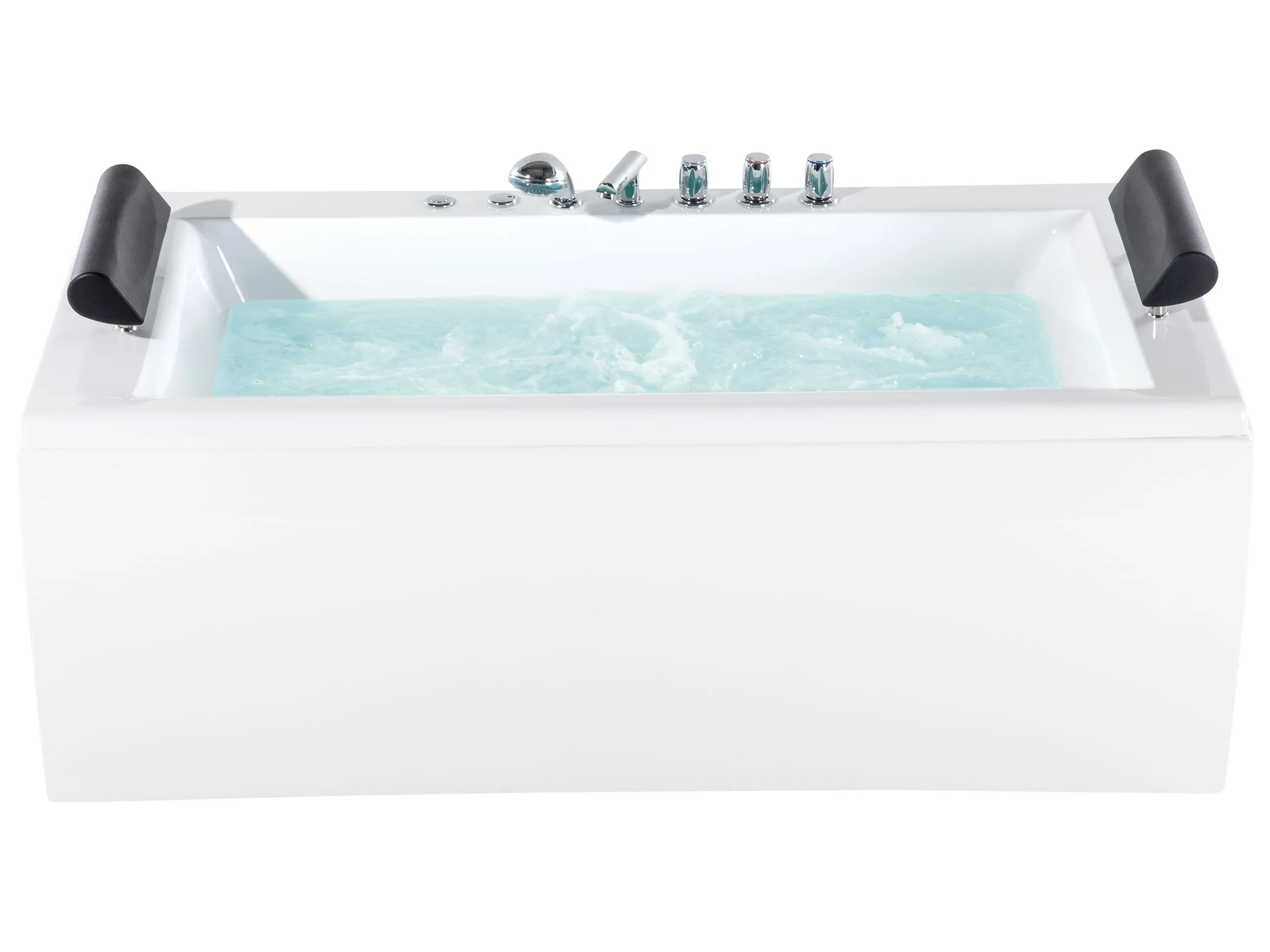 Bañera de hidromasaje LED esquinera MONTEGO 172 x 83 cm Blanco