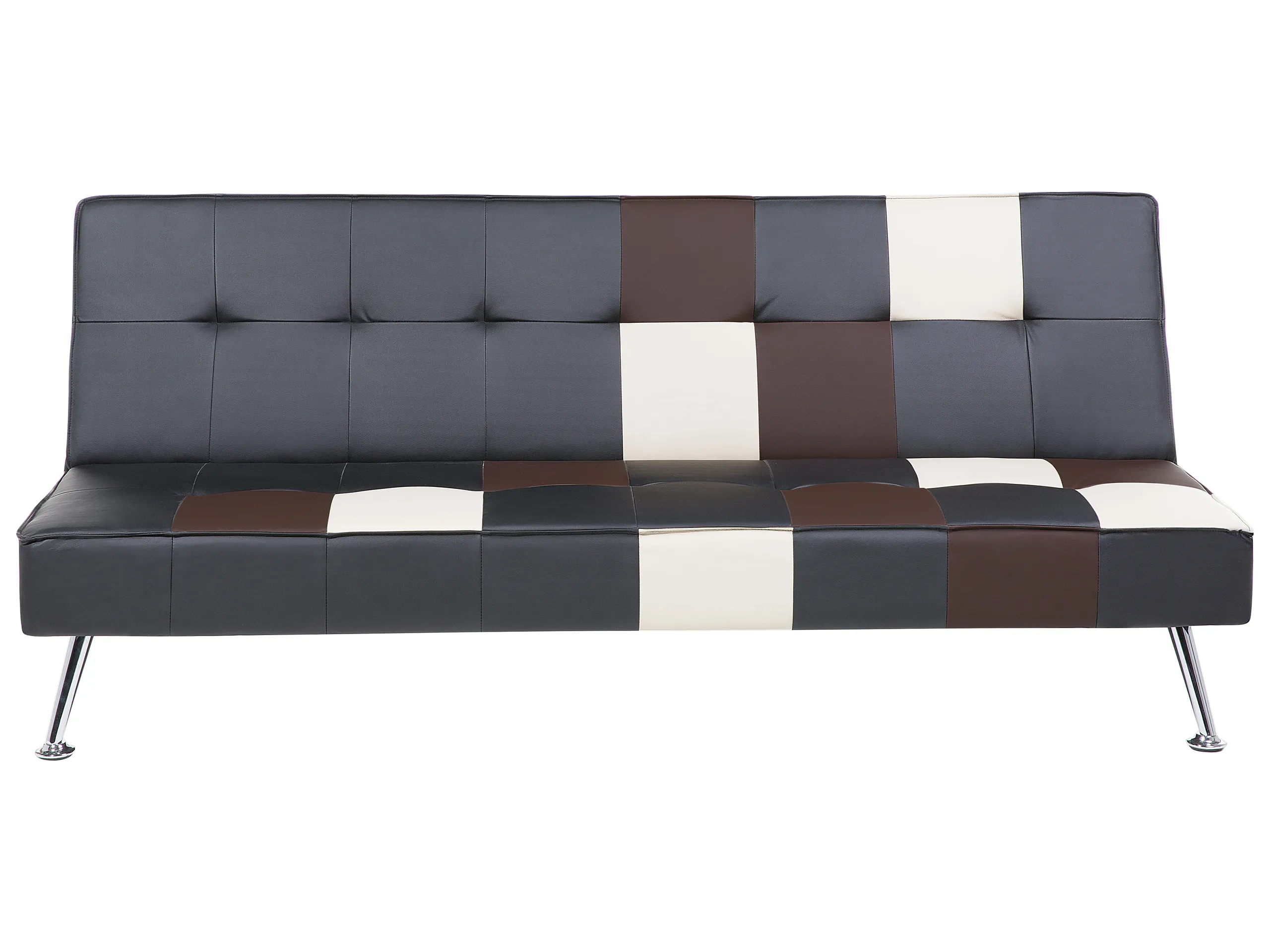 Sofa Bed 3 Seater OLSKER Faux Leather Black