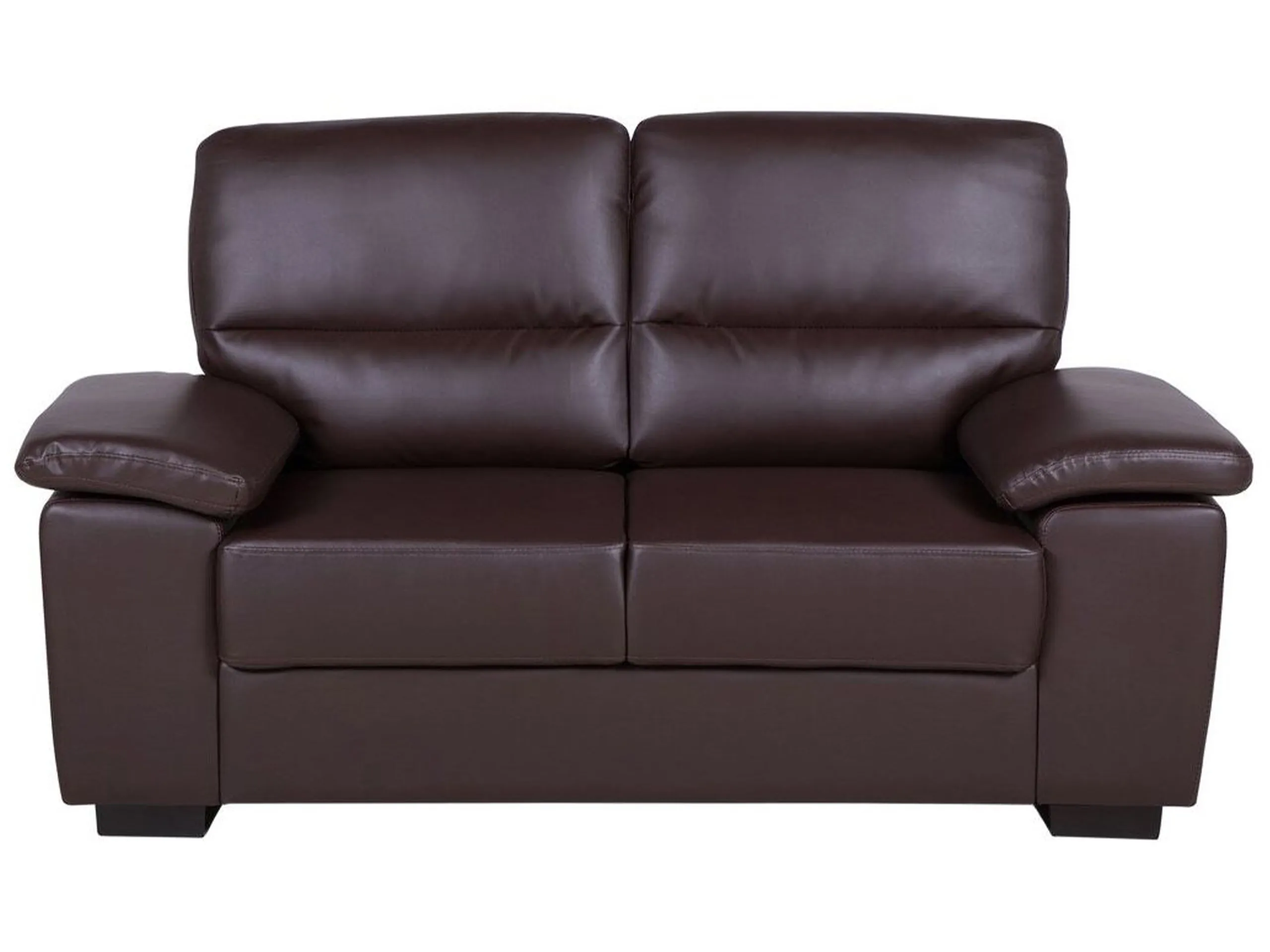 Sofa 2 Seater VOGAR Faux Leather Dark Brown