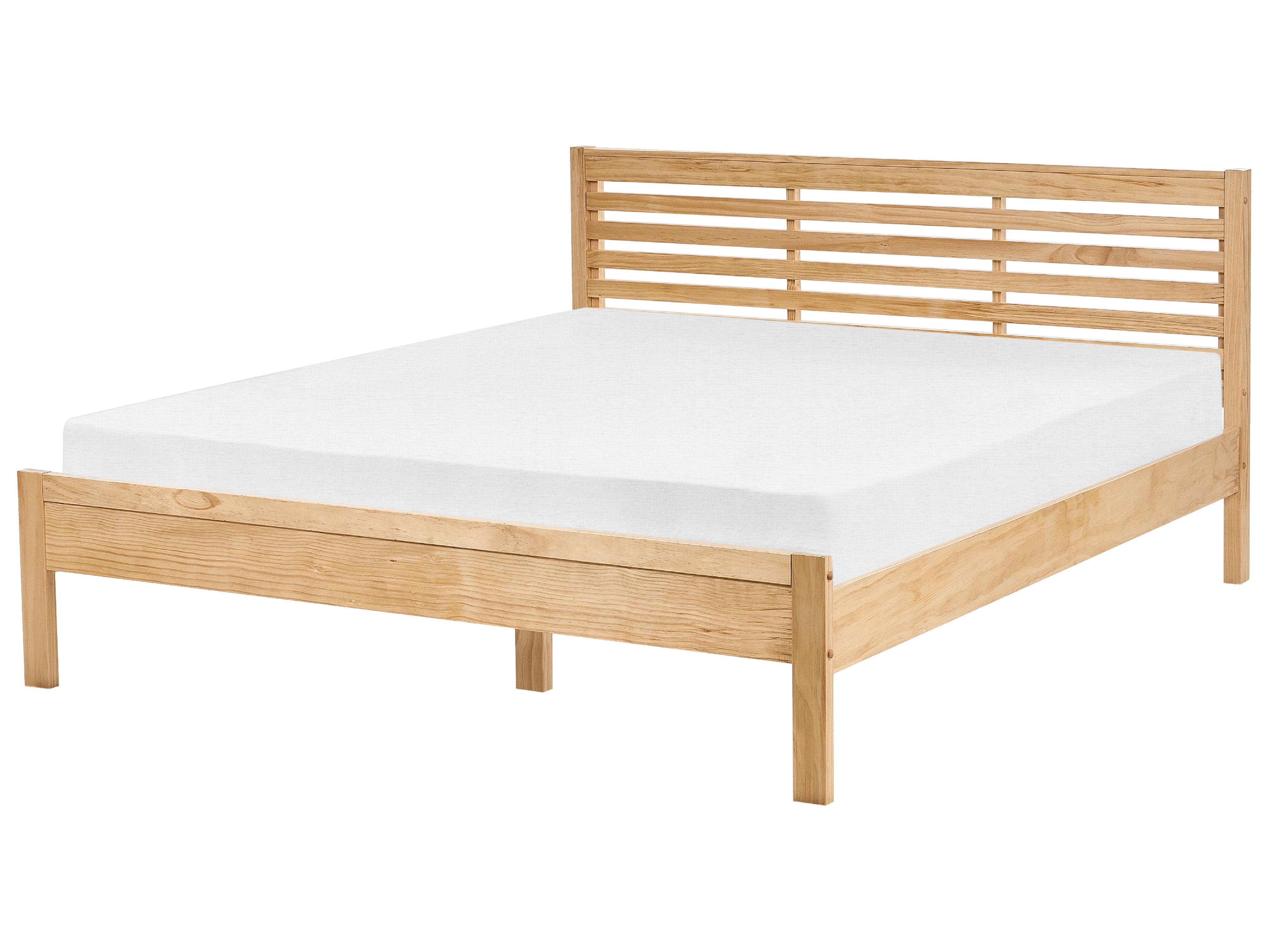 Cama Madera de pino CARNAC 160 x 200 cm Marrón claro