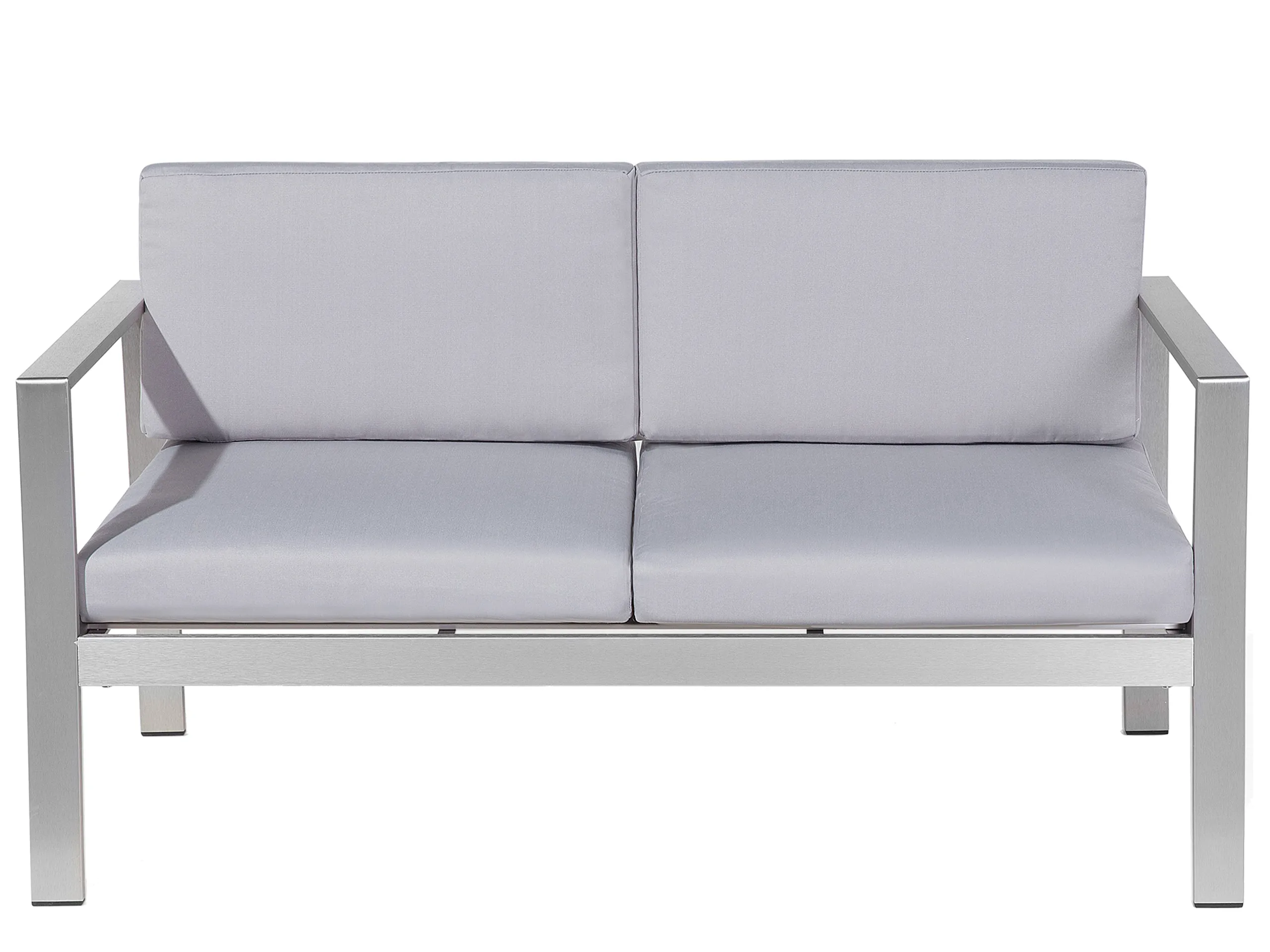 Banco de jardín con cojín SALERNO 142 cm Metal Gris claro
