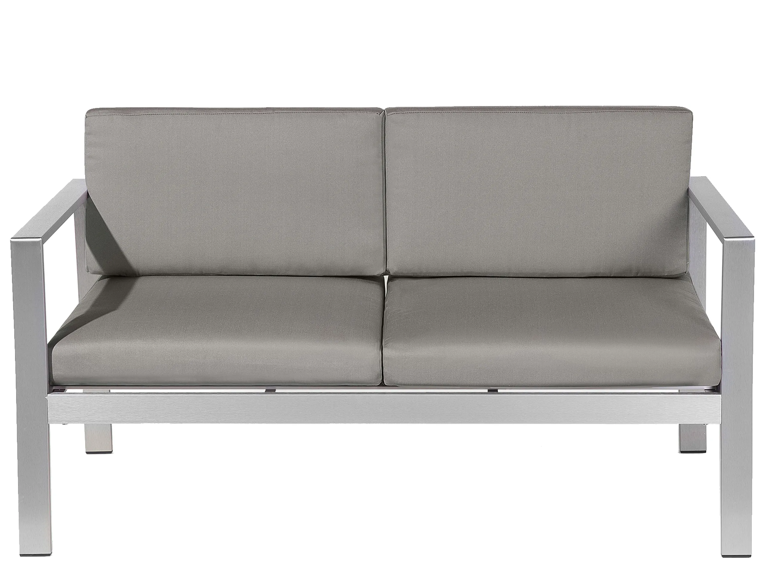 Banco de jardín con cojín SALERNO 142 cm Metal Gris oscuro