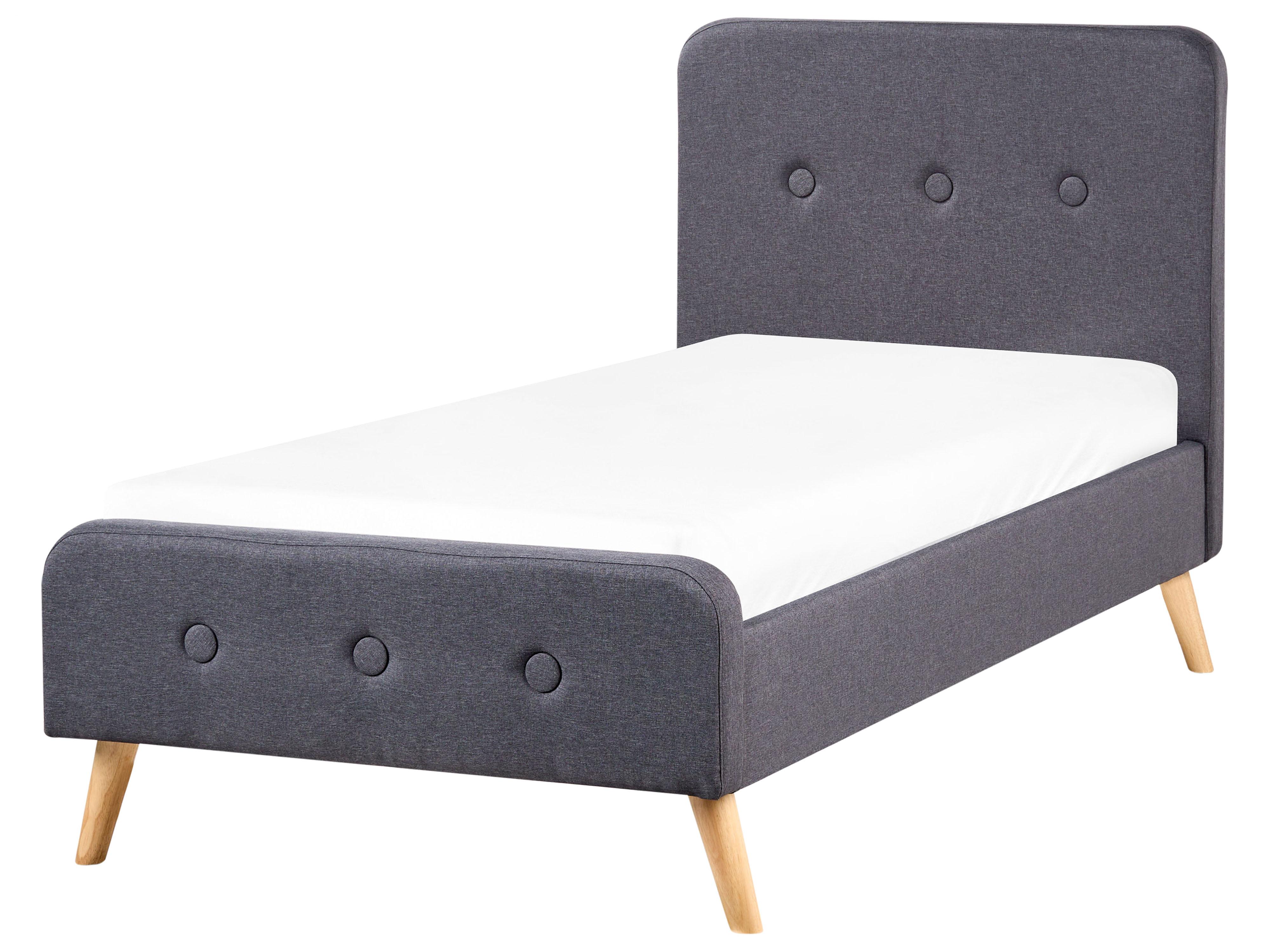 Cama Tela RENNES 90 x 200 cm Gris oscuro