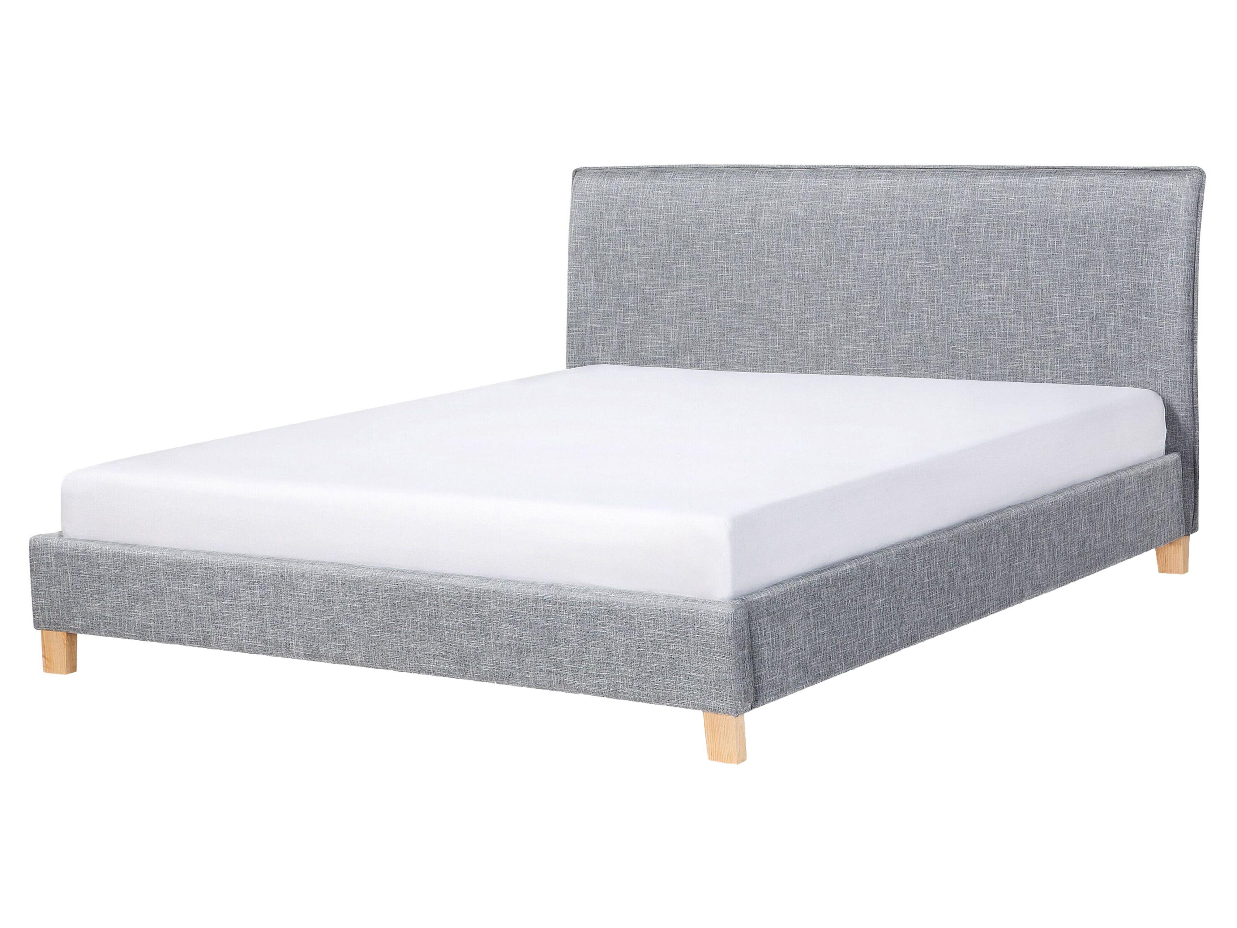 Cama Tela SENNEZ 160 x 200 cm Gris claro