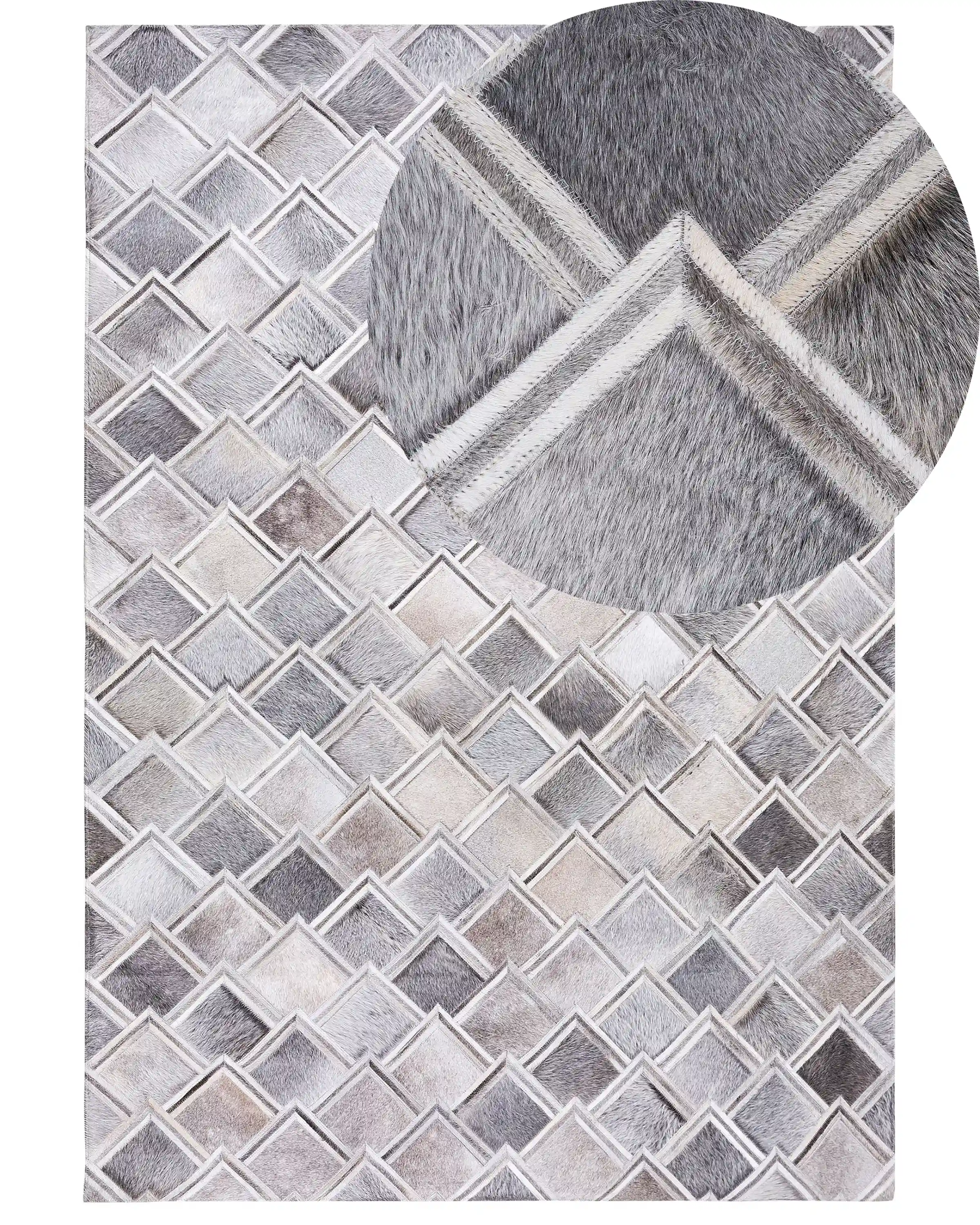 Alfombra AGACLI Gris 140 x 200 cm Piel
