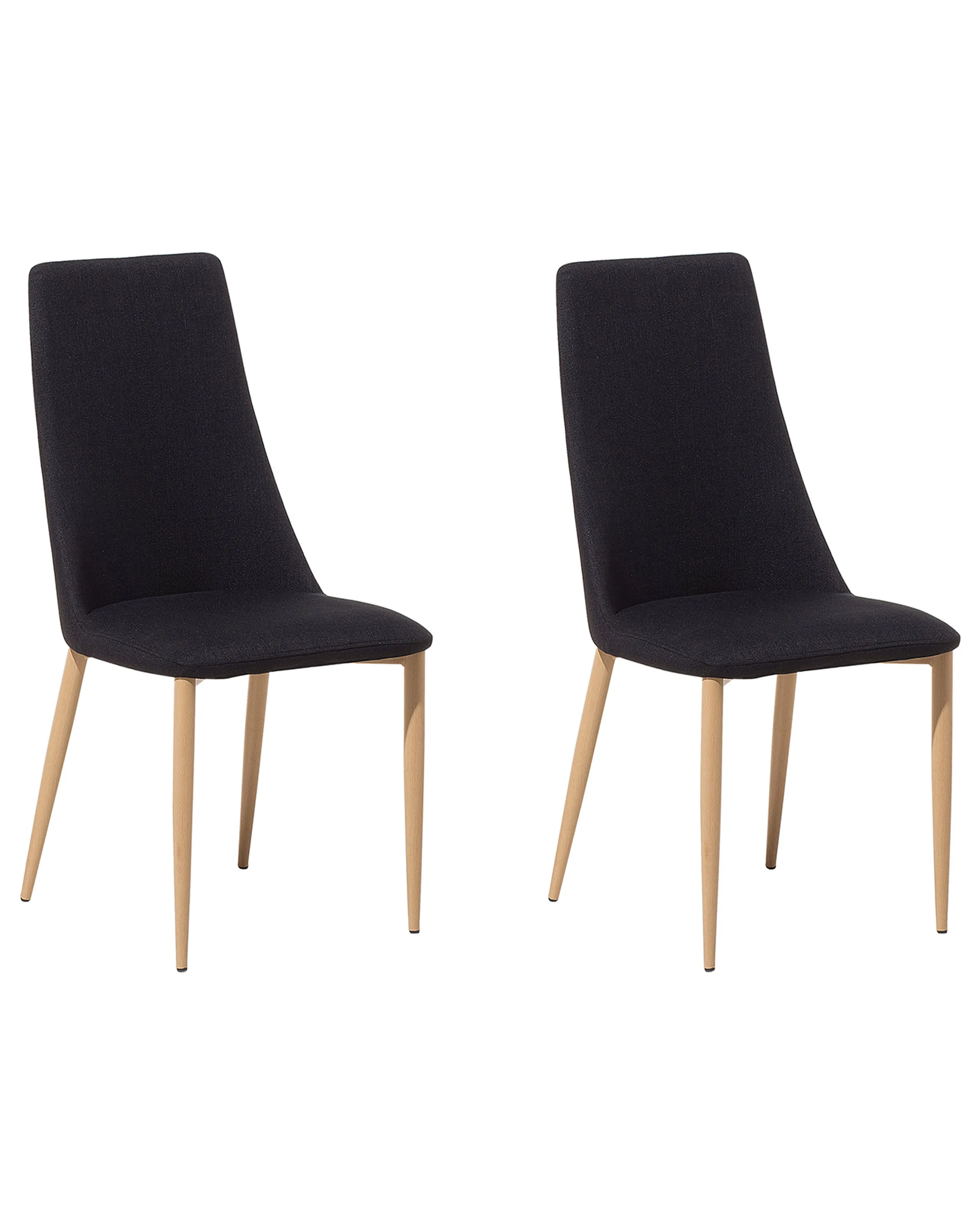 Conjunto de 2 sillas de comedor CLAYTON Tela Negro