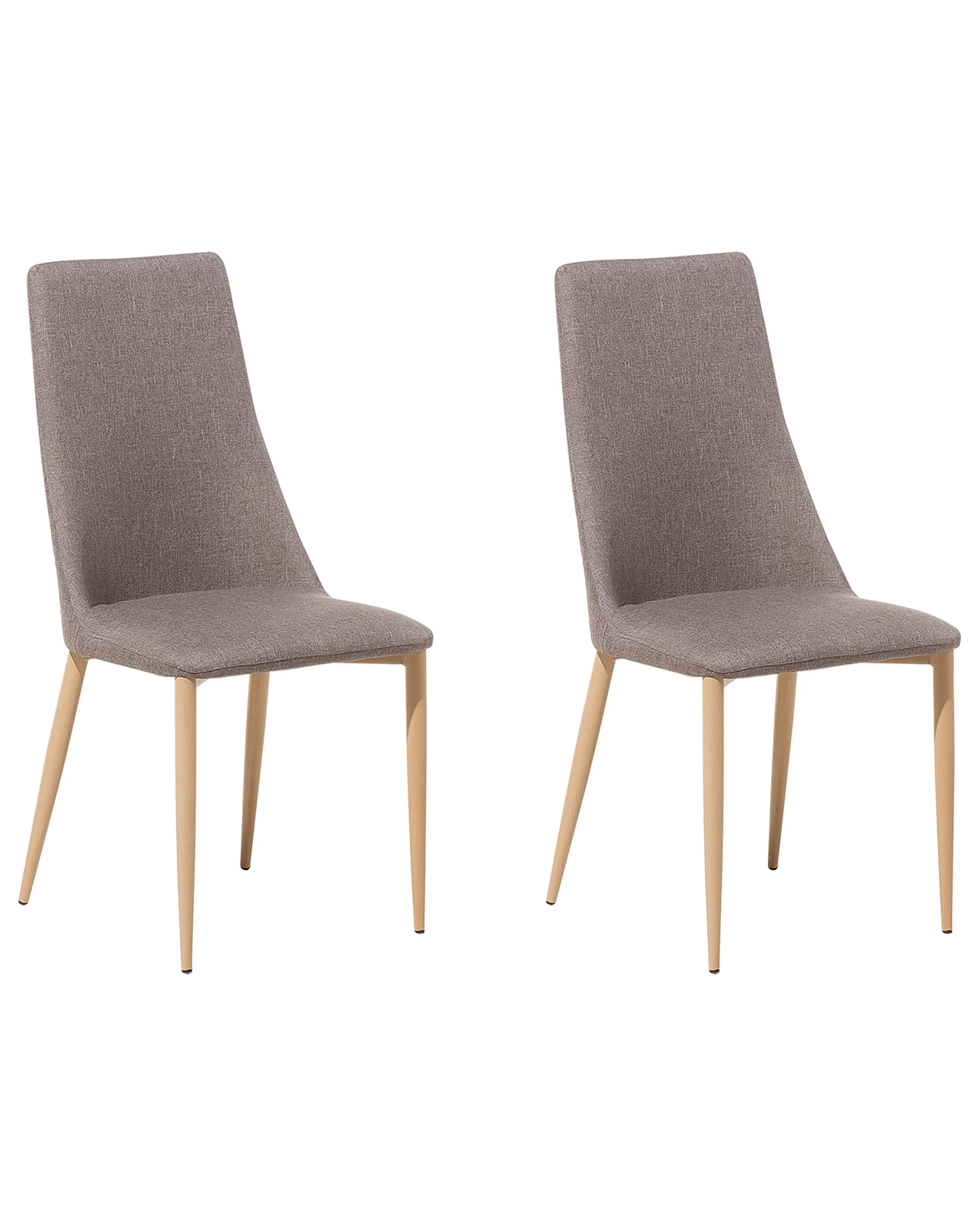 Conjunto de 2 sillas de comedor CLAYTON Tela Gris pardo