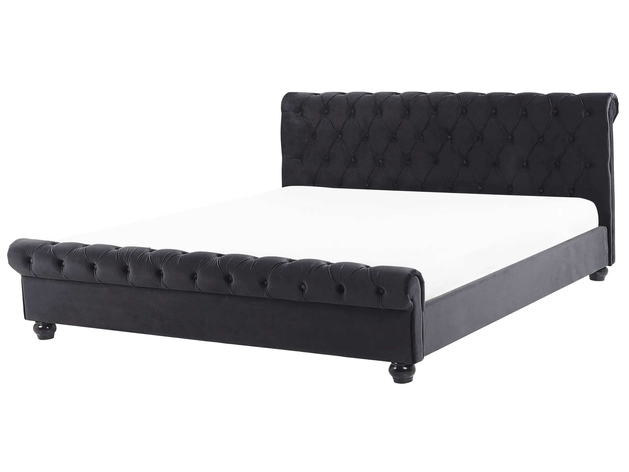 Cama Terciopelo AVALLON 180 x 200 cm Negro