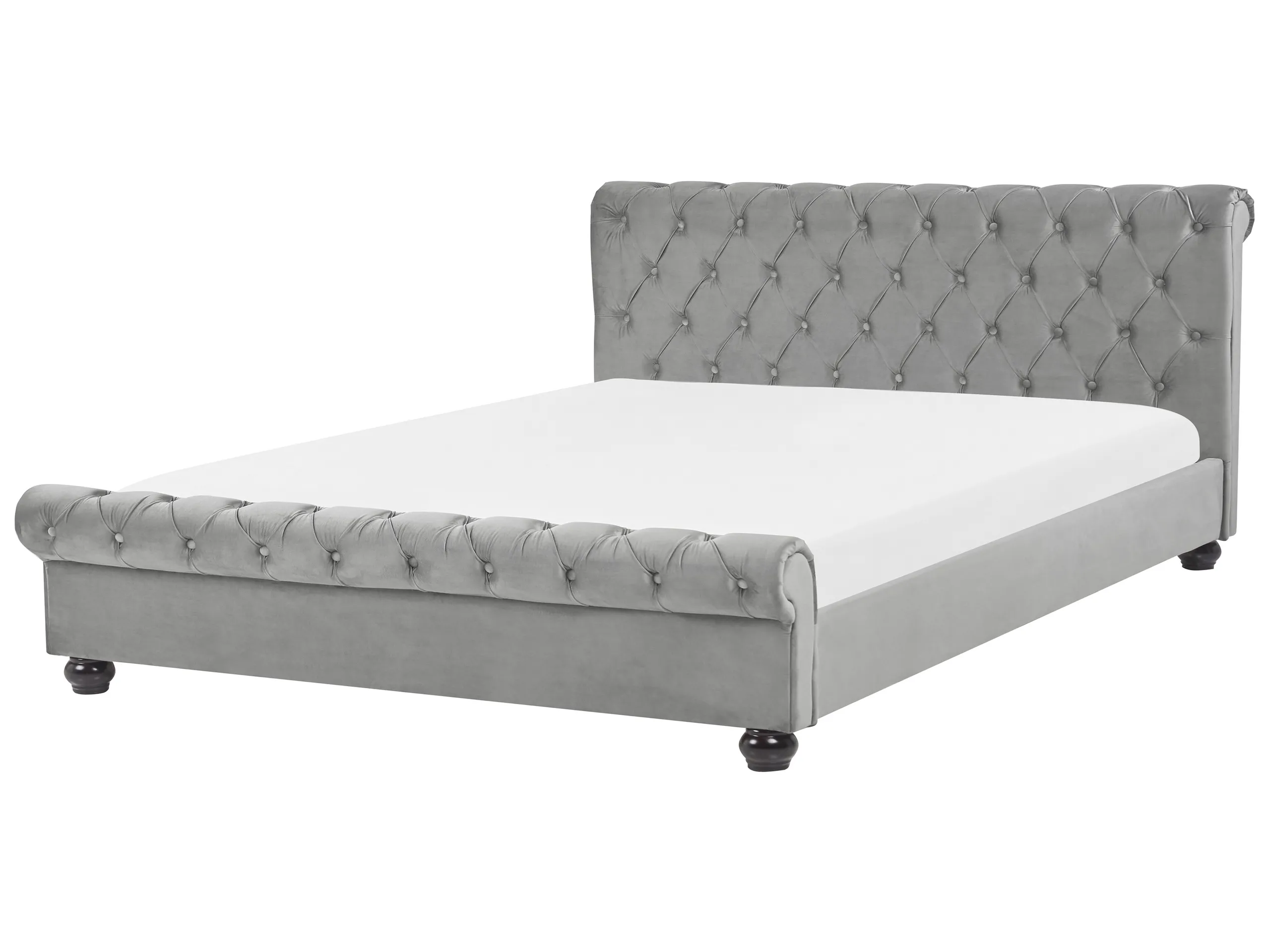 Cama Terciopelo AVALLON 180 x 200 cm Gris