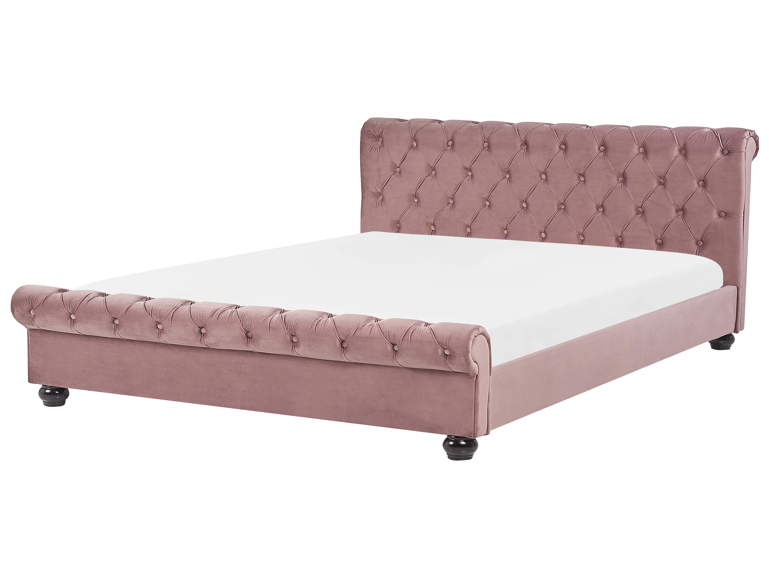 Cama Terciopelo AVALLON 180 x 200 cm Rosa