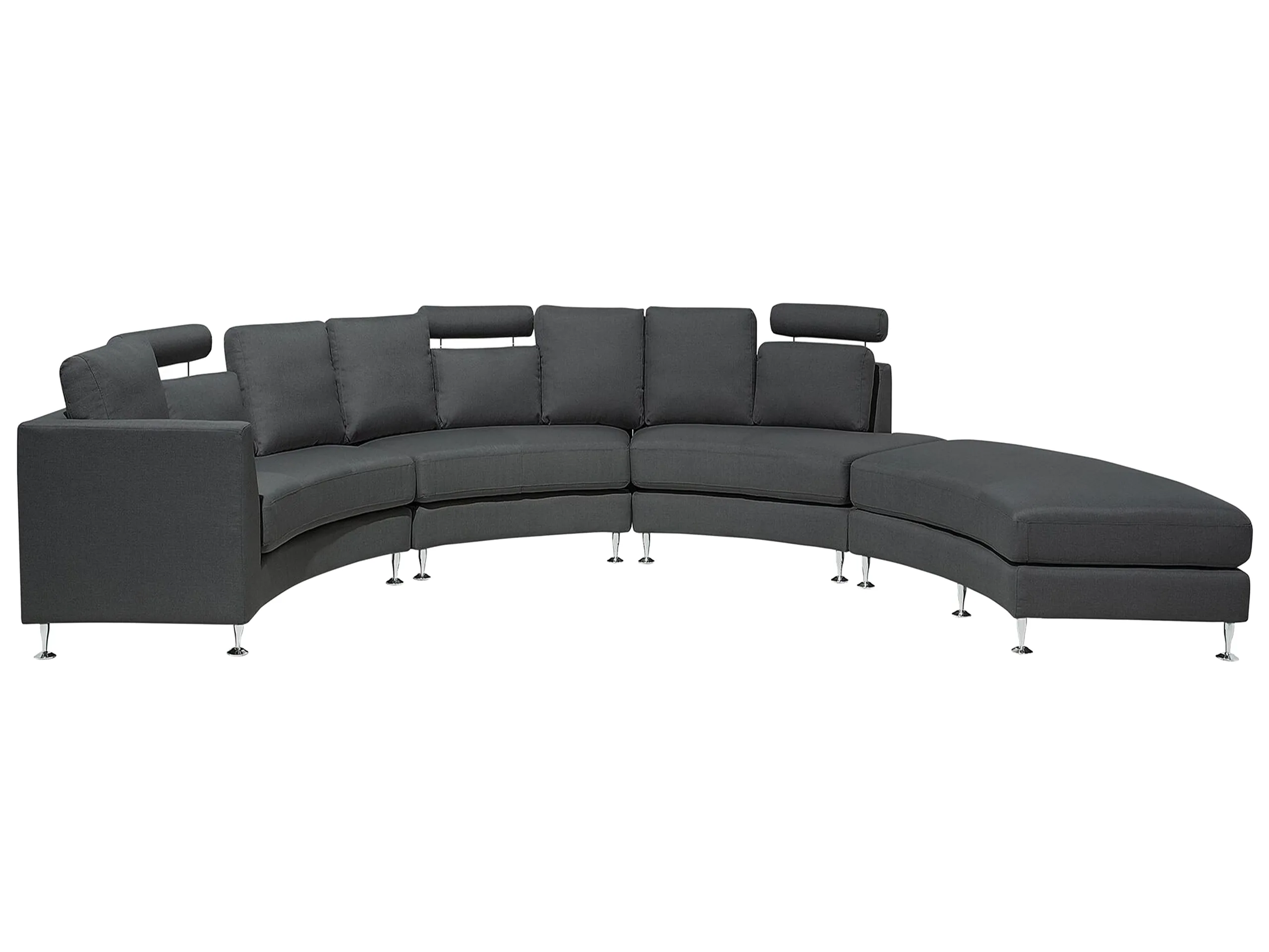 Curved Sofa 7 Seater ROTUNDE Fabric Dark Grey