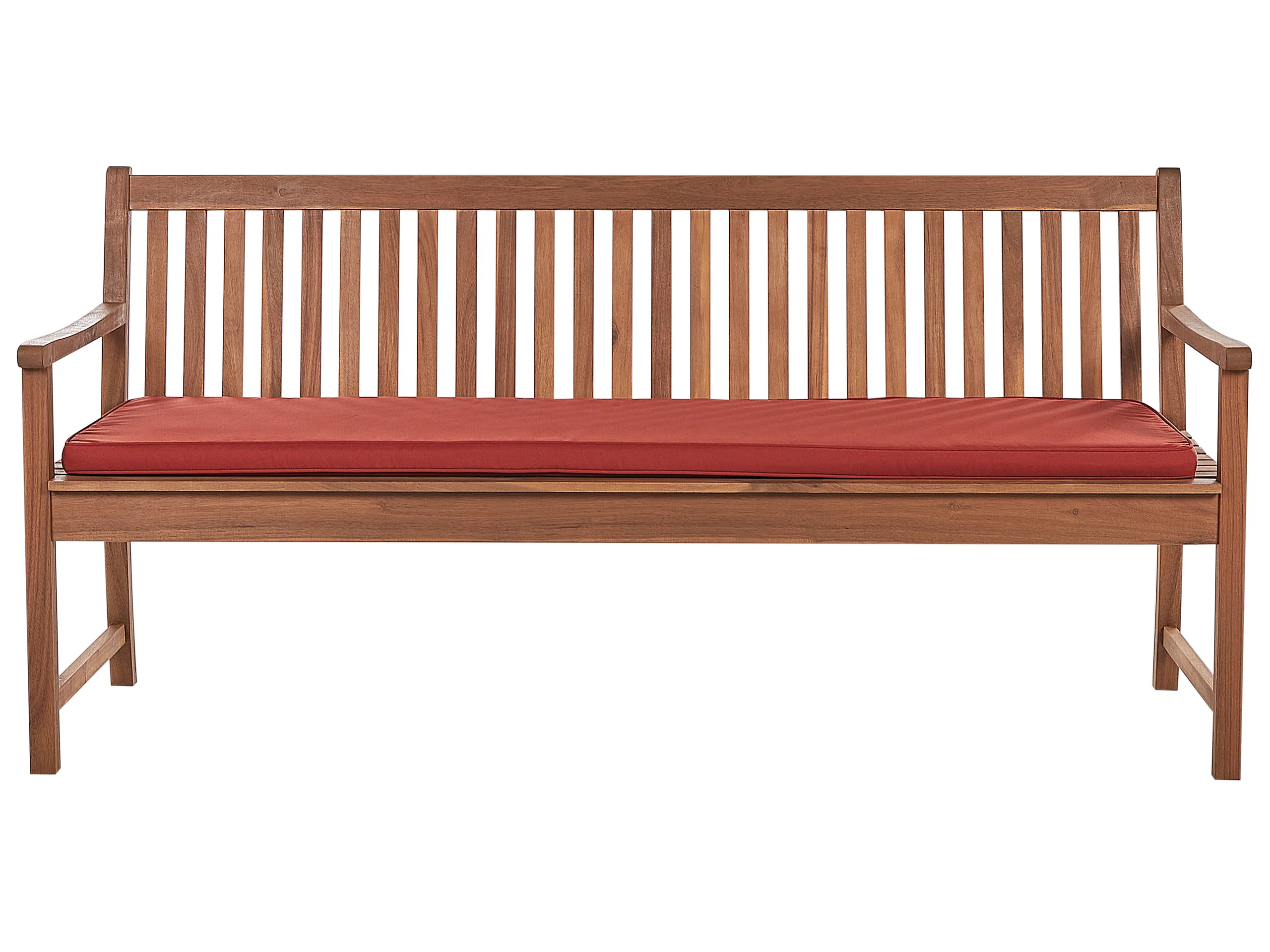 Banco de jardín con cojín VIVARA 180 cm Madera de acacia certificada Rojo oscuro