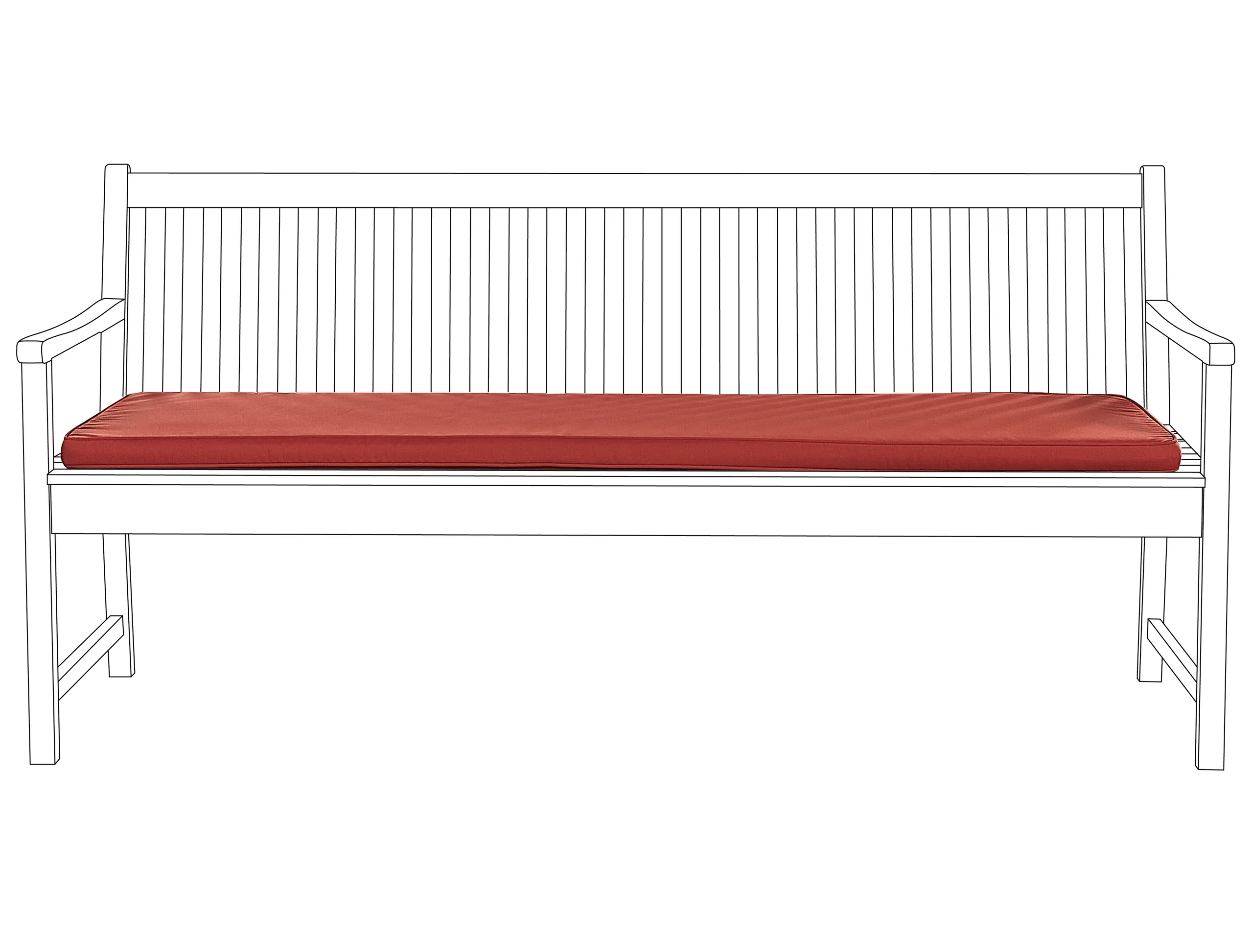 Bench Seat Pad Cushion VIVARA 169 x 50 cm Dark Red