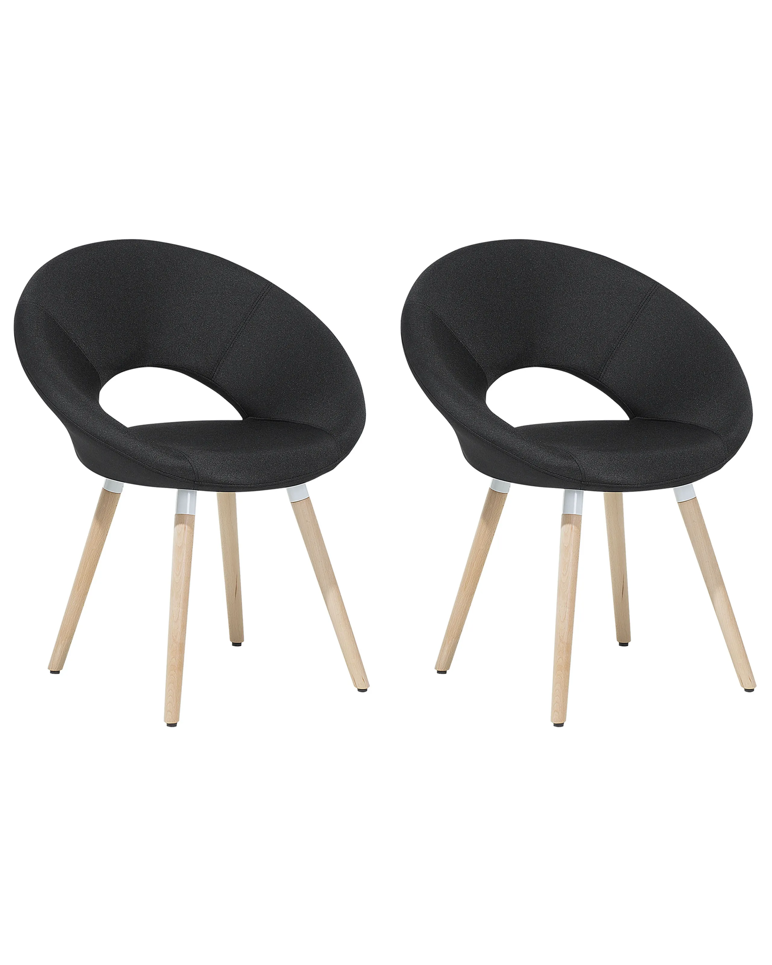 Conjunto de 2 sillas de comedor ROSLYN Tela Negro