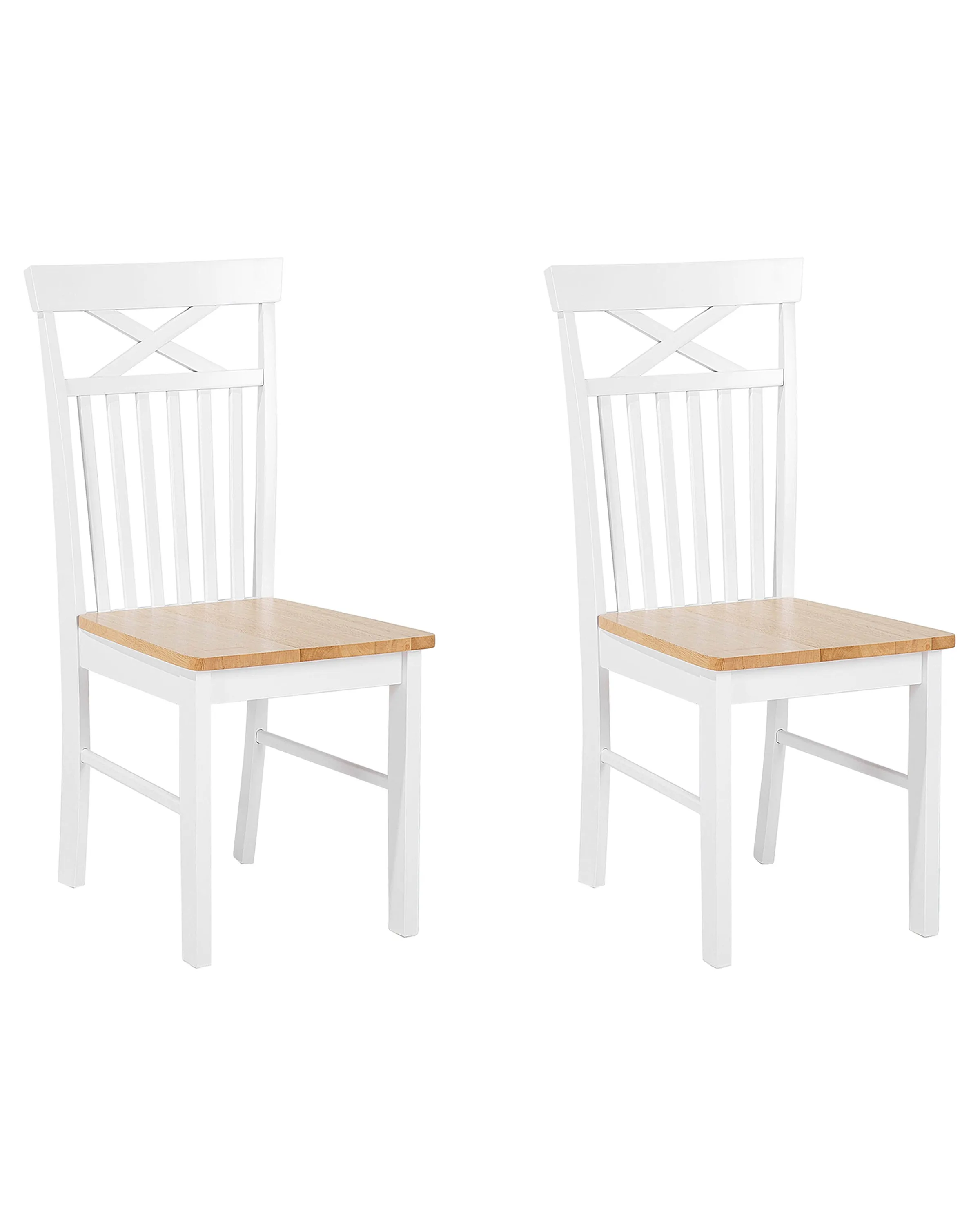 Conjunto de 2 sillas de comedor HOUSTON Madera Blanco
