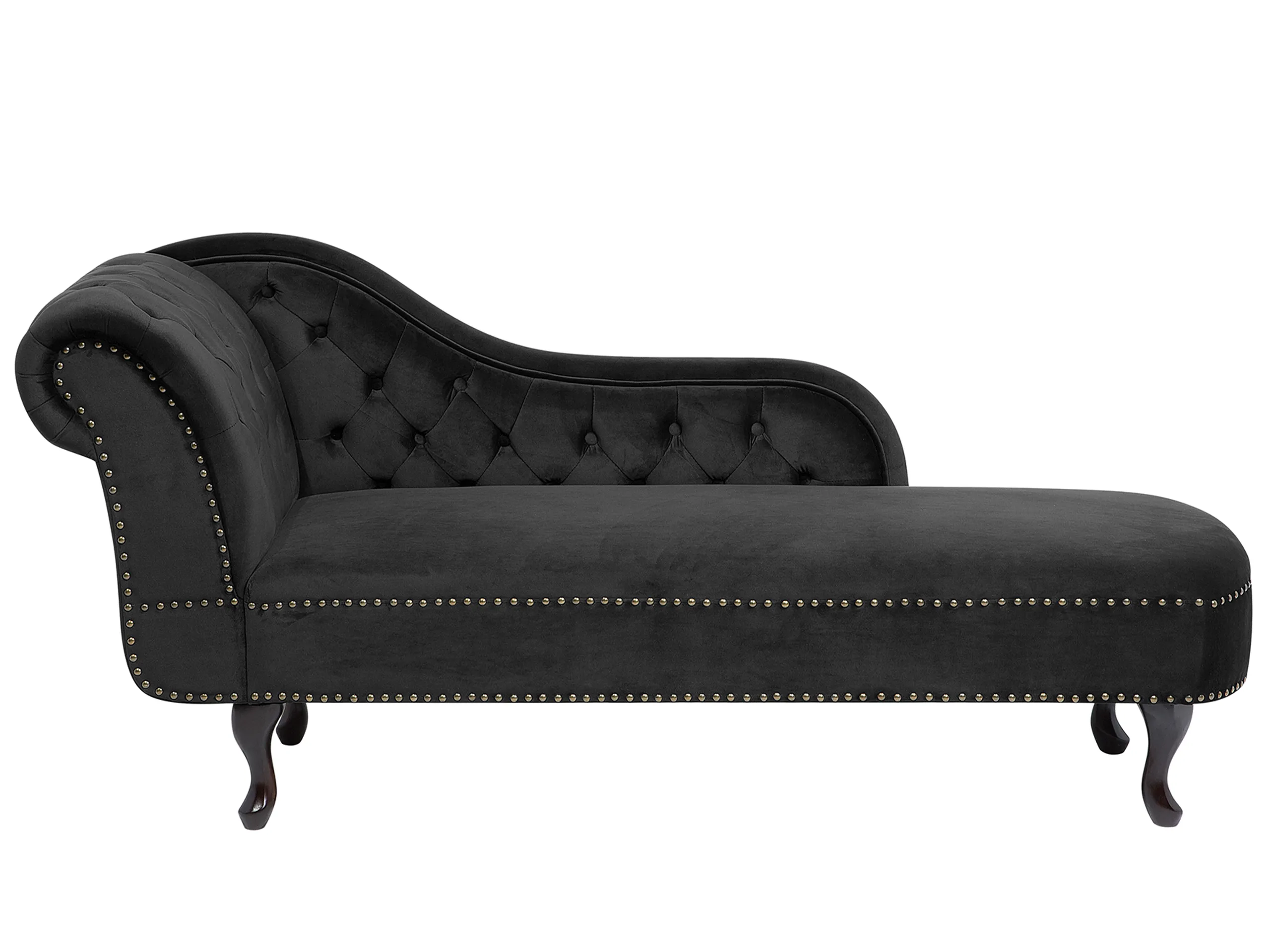 Chaise longue izquierdo NIMES Terciopelo Negro