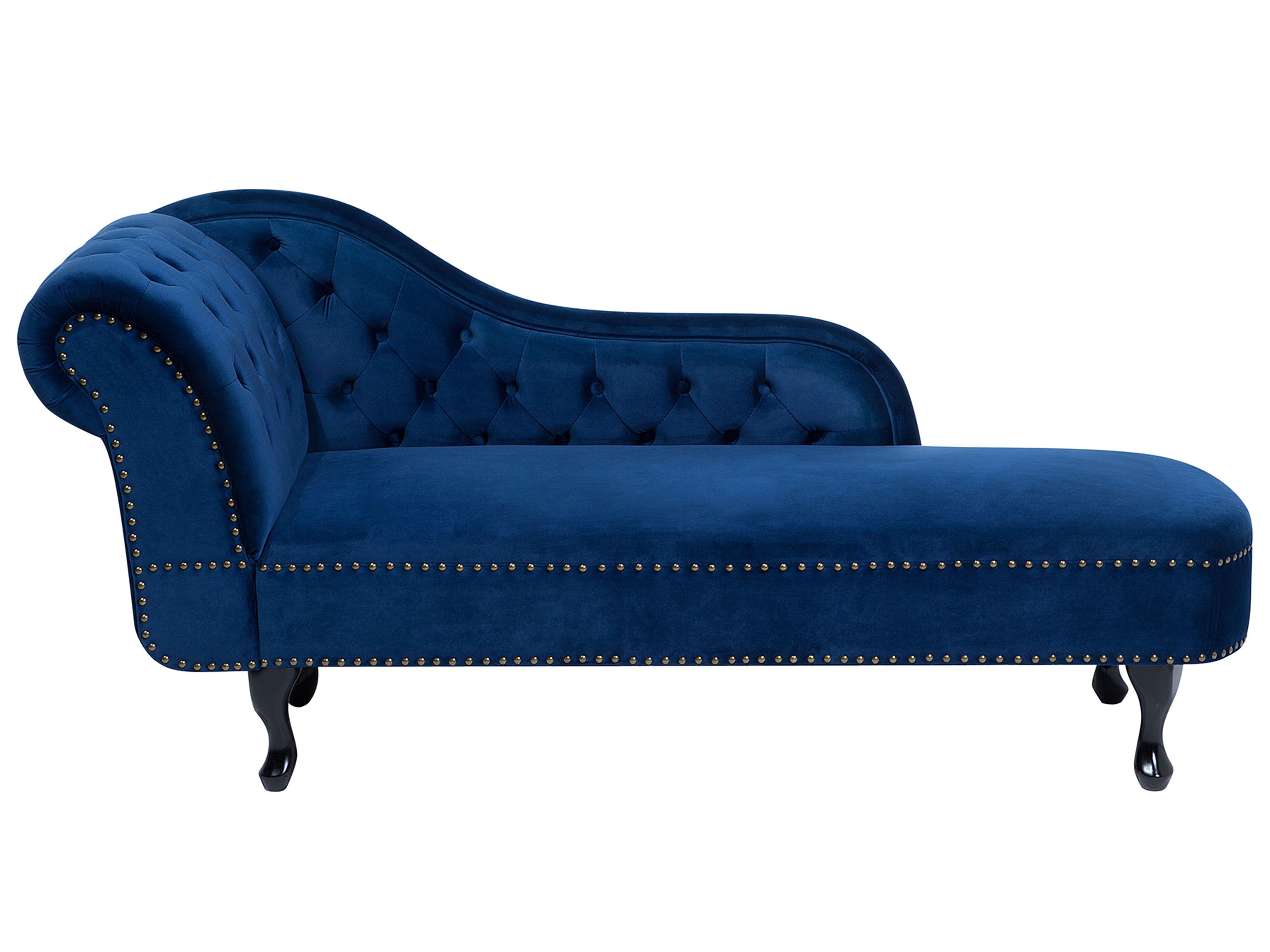 Chaise longue izquierdo NIMES Terciopelo Azul marino