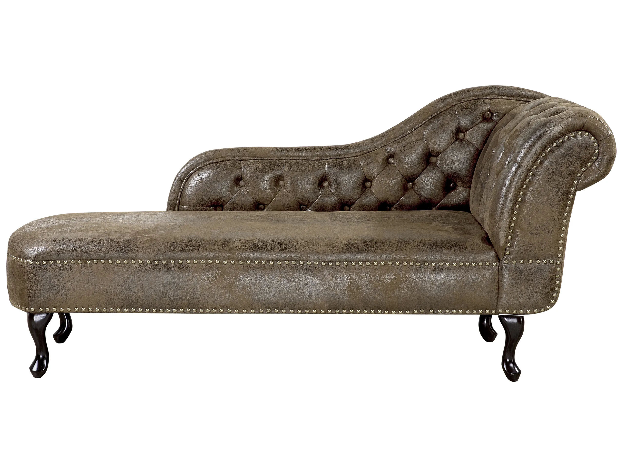 Chaise longue derecho NIMES Gamuza sintética Marrón