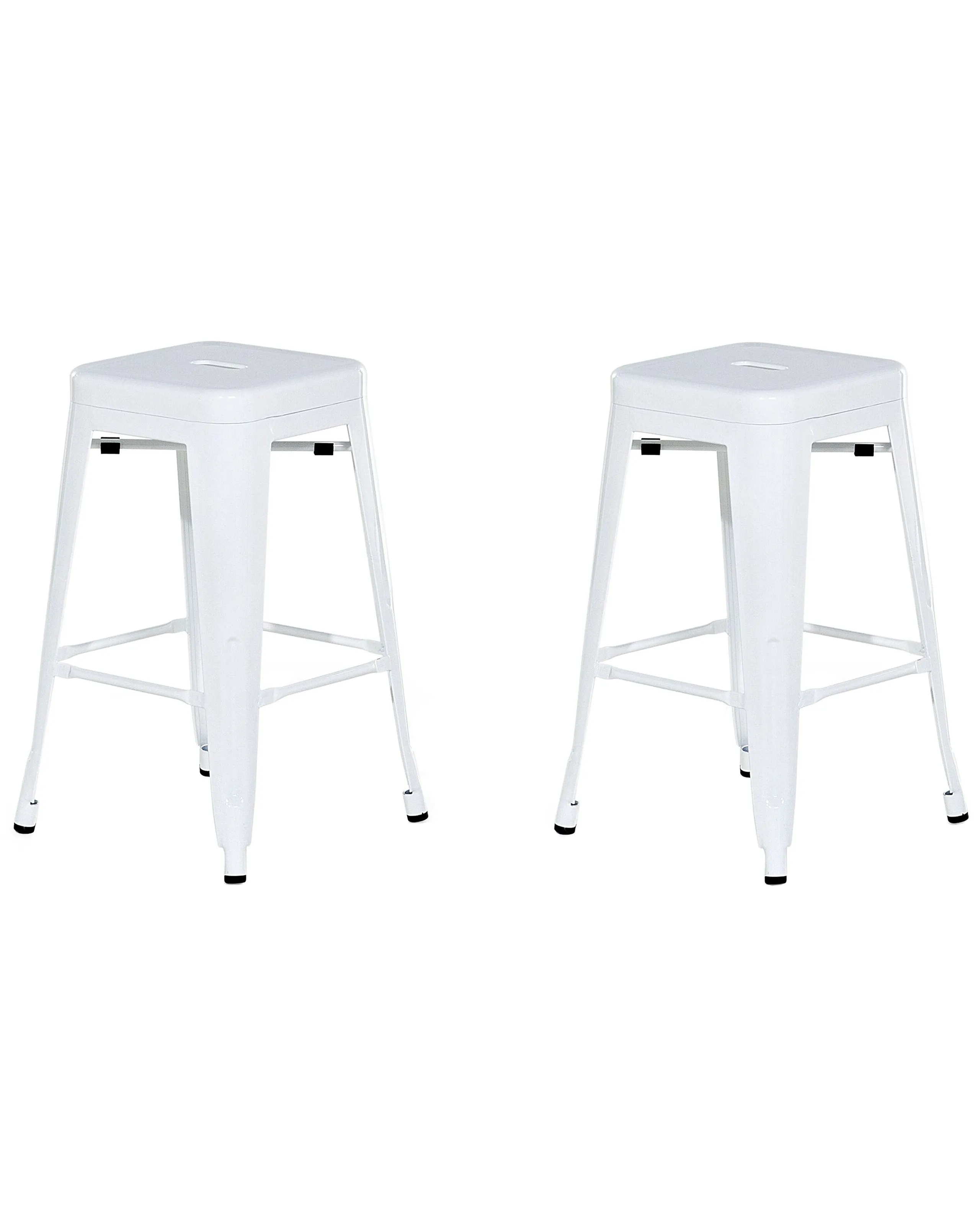 Conjunto de 2 sillas de bar CABRILLO Metal Blanco