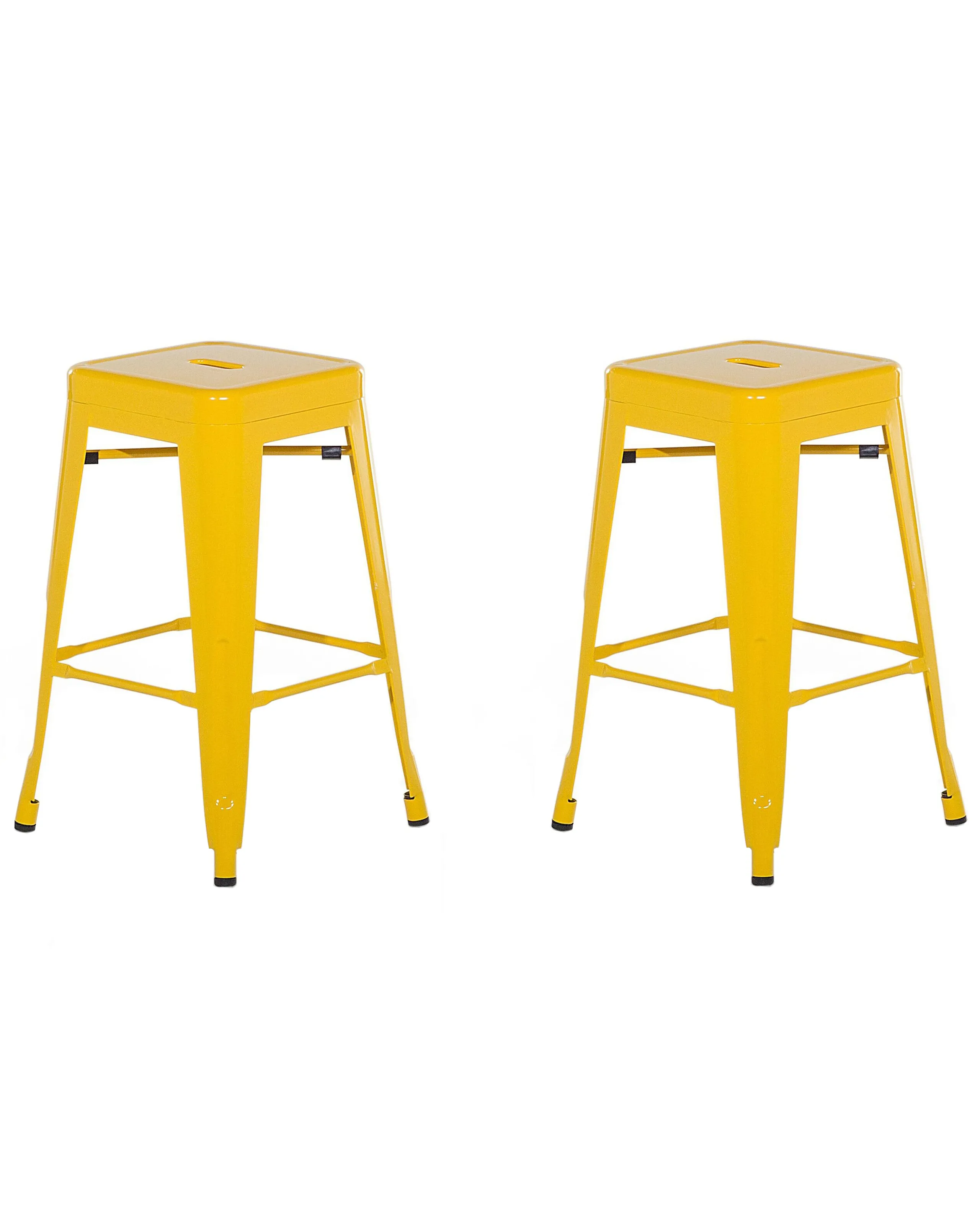 Conjunto de 2 sillas de bar CABRILLO Metal Amarillo