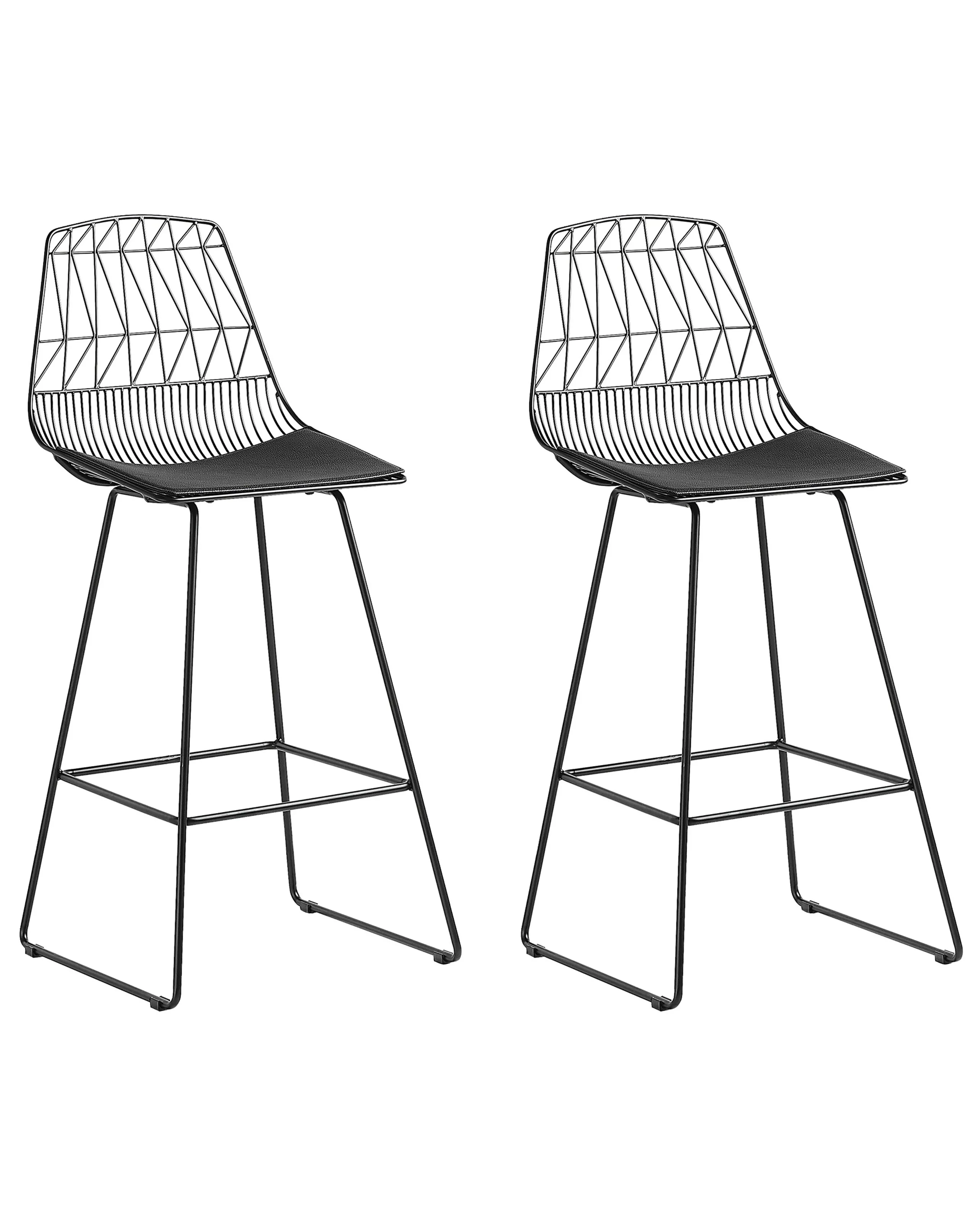 Conjunto de 2 sillas de bar PRESTON Metal Negro
