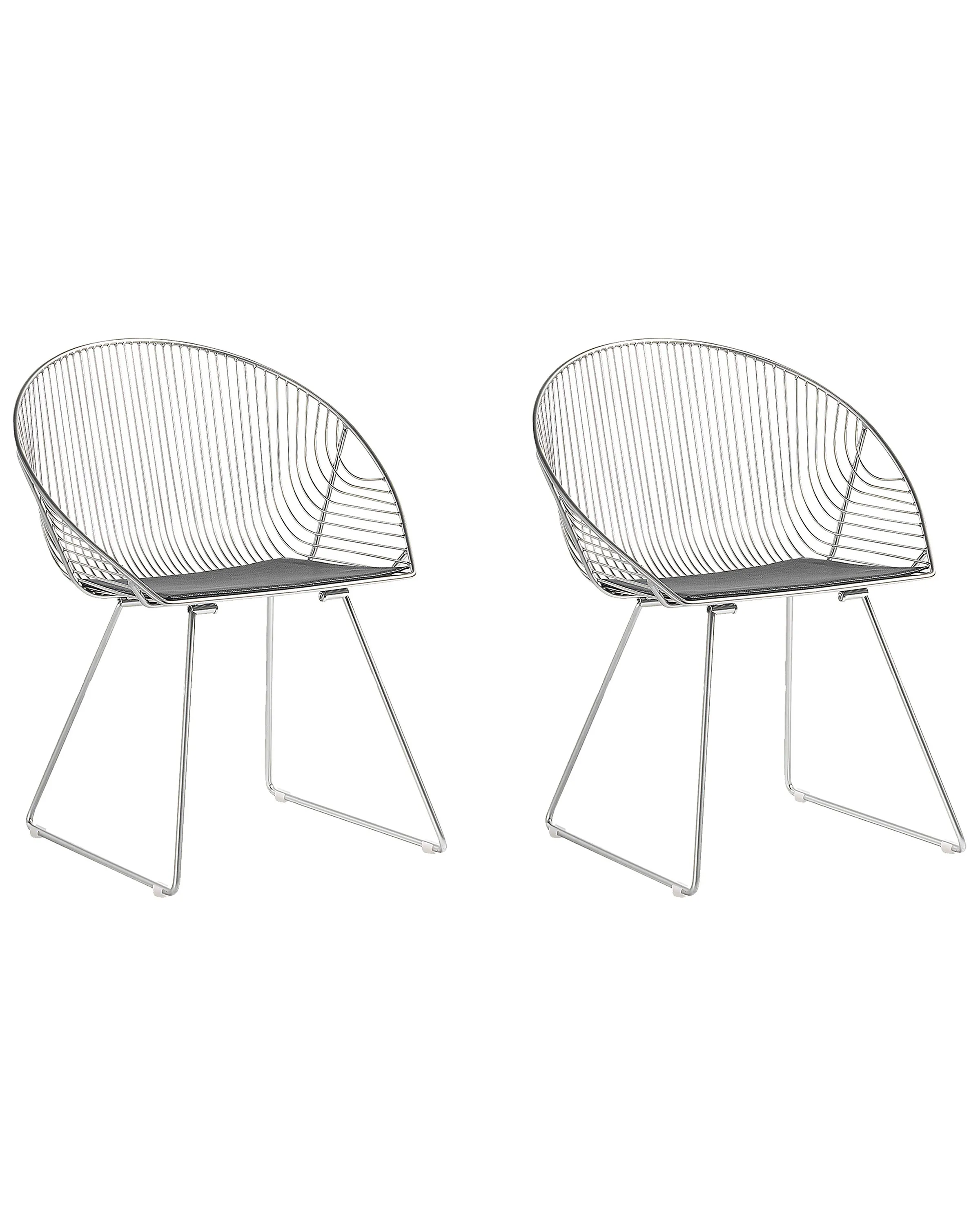 Conjunto de 2 sillas de comedor AURORA Metal Plateado