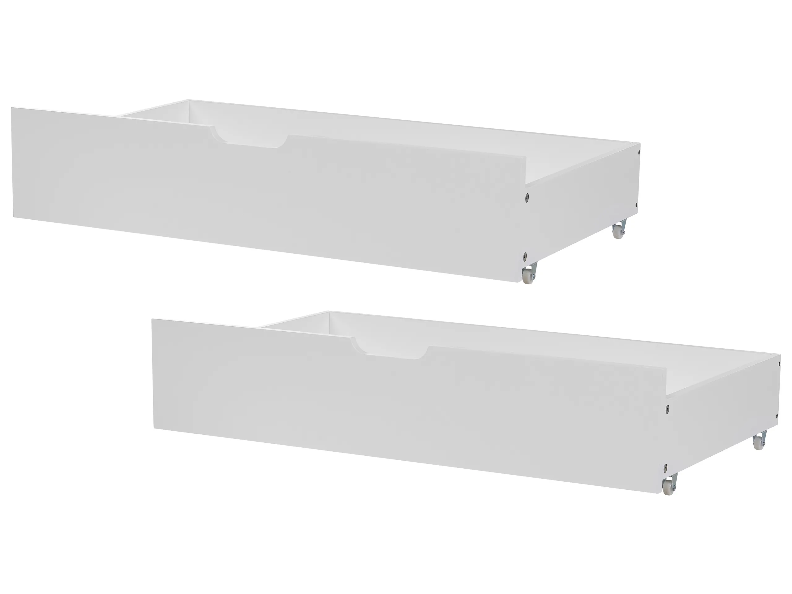 Conjunto de 2 cajones de cama Madera de pino RUMILLY Blanco