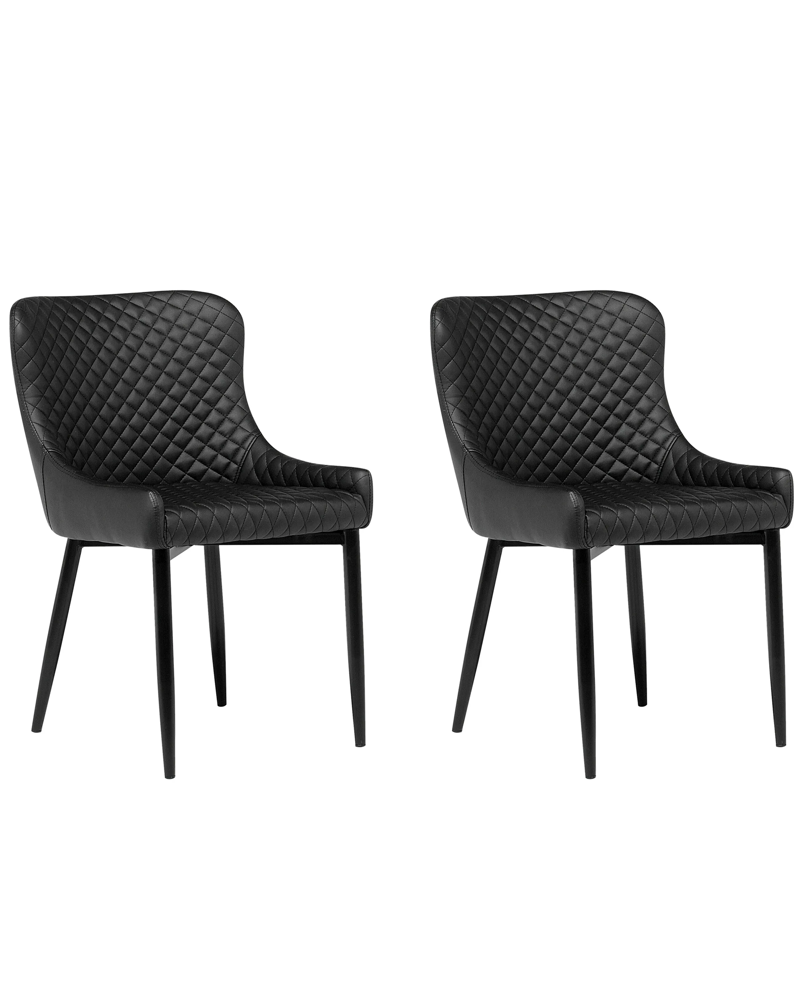 Conjunto de 2 sillas de comedor SOLANO Piel sintética Negro