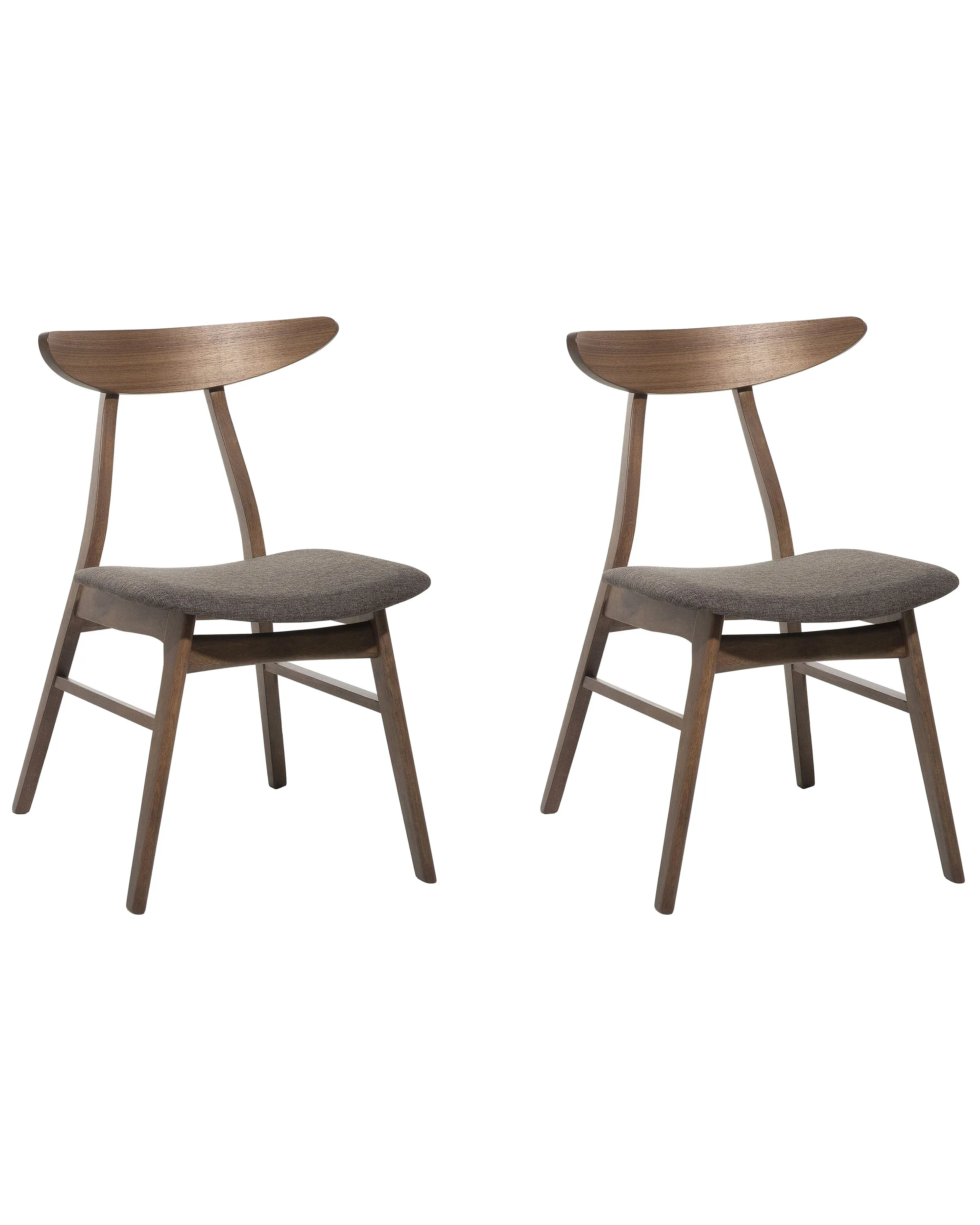 Conjunto de 2 sillas de comedor LYNN Madera Marrón oscuro/Gris