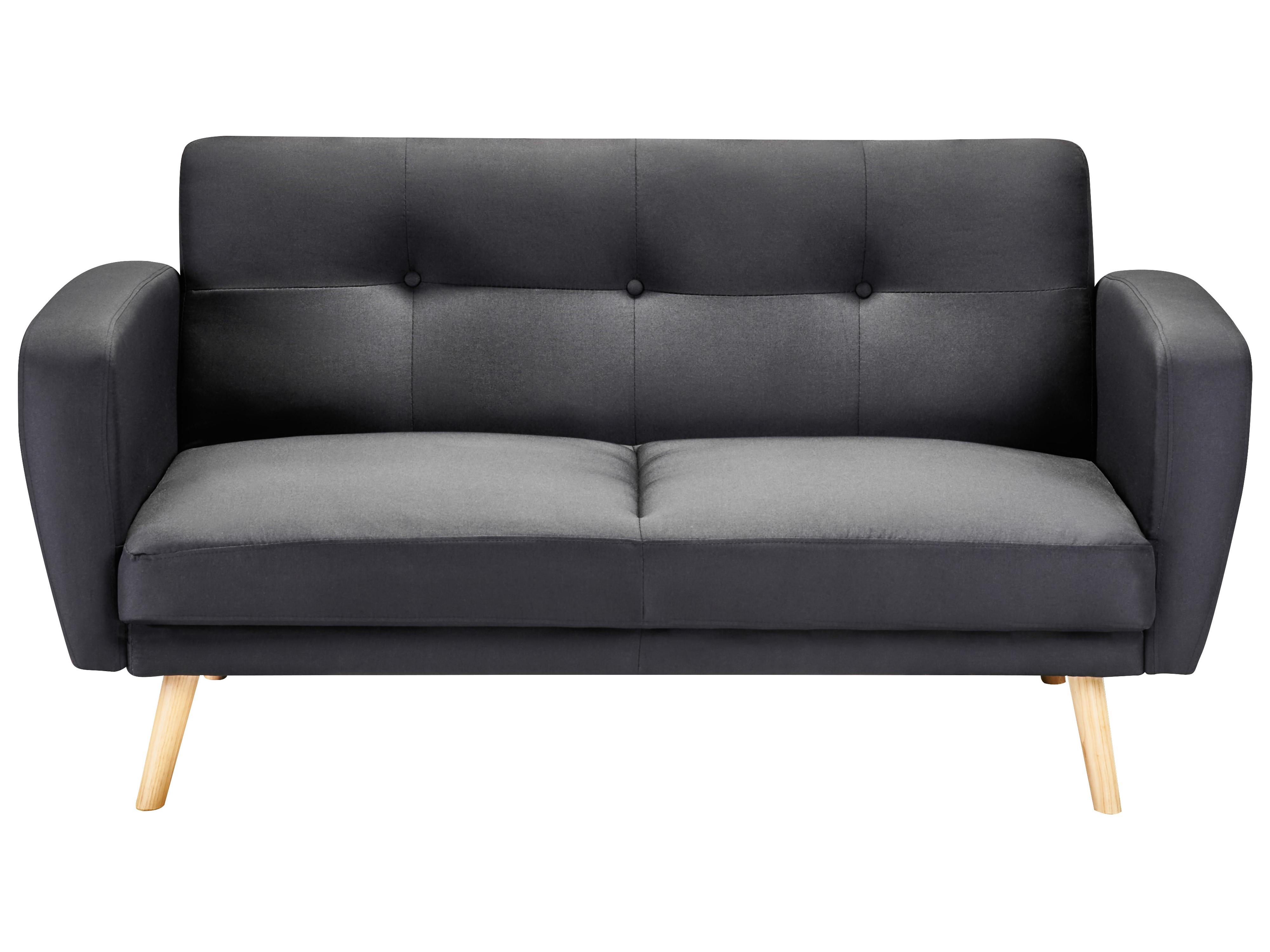 Sofa Bed 2 Seater FLORLI Fabric Black