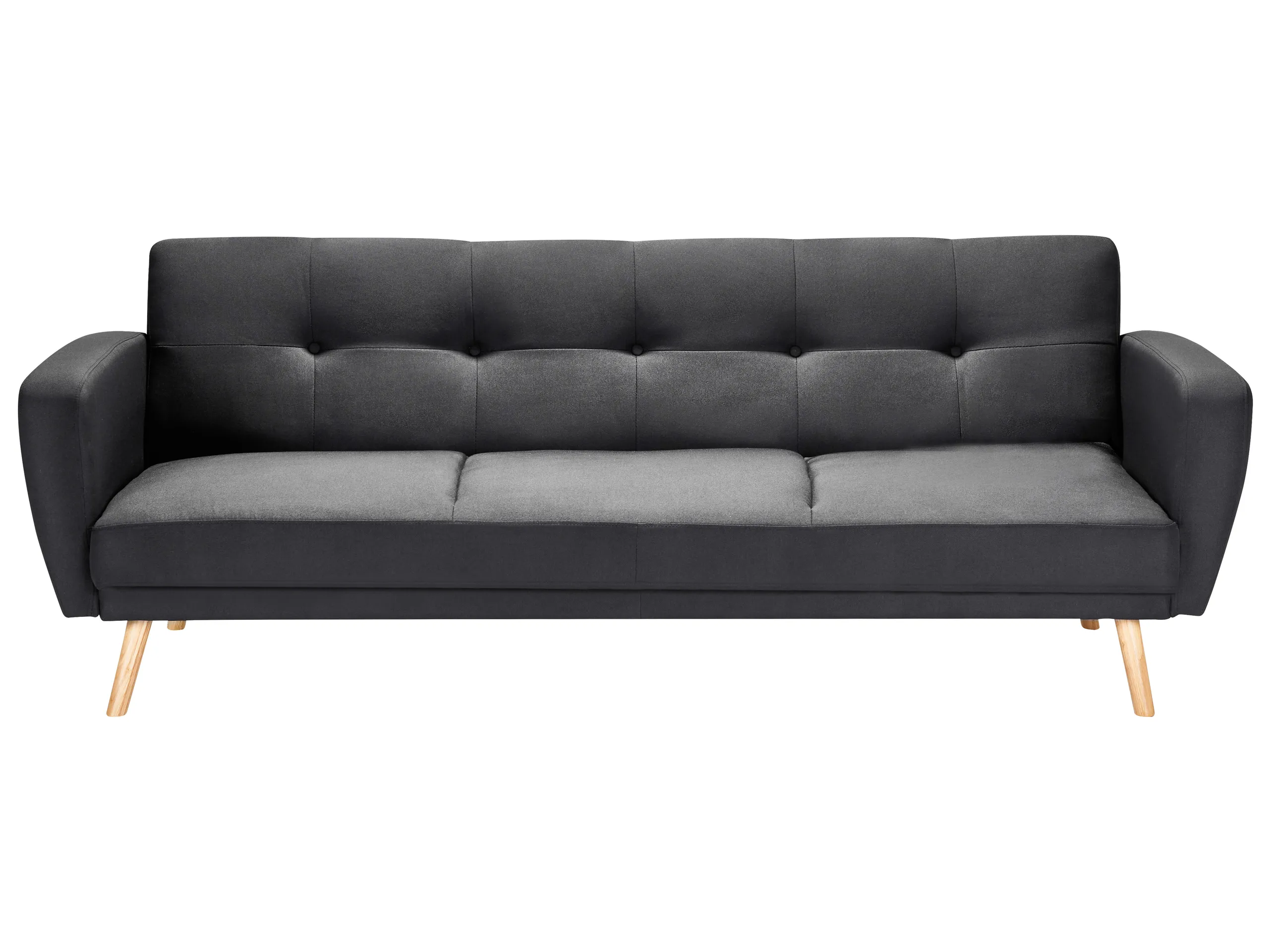 Sofa Bed 3 Seater FLORLI Fabric Black