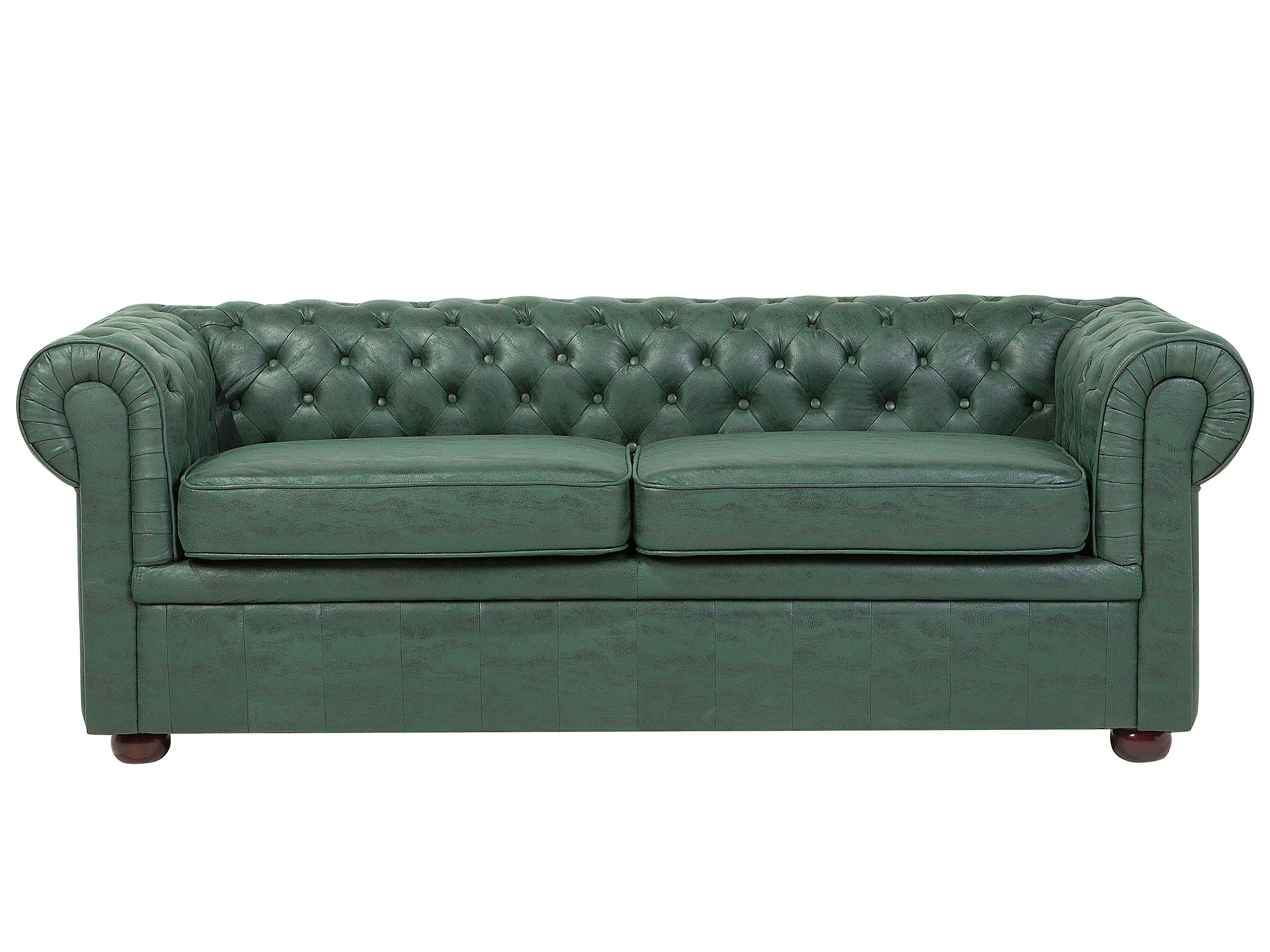 Sofa 3 Seater CHESTERFIELD Faux Leather Green