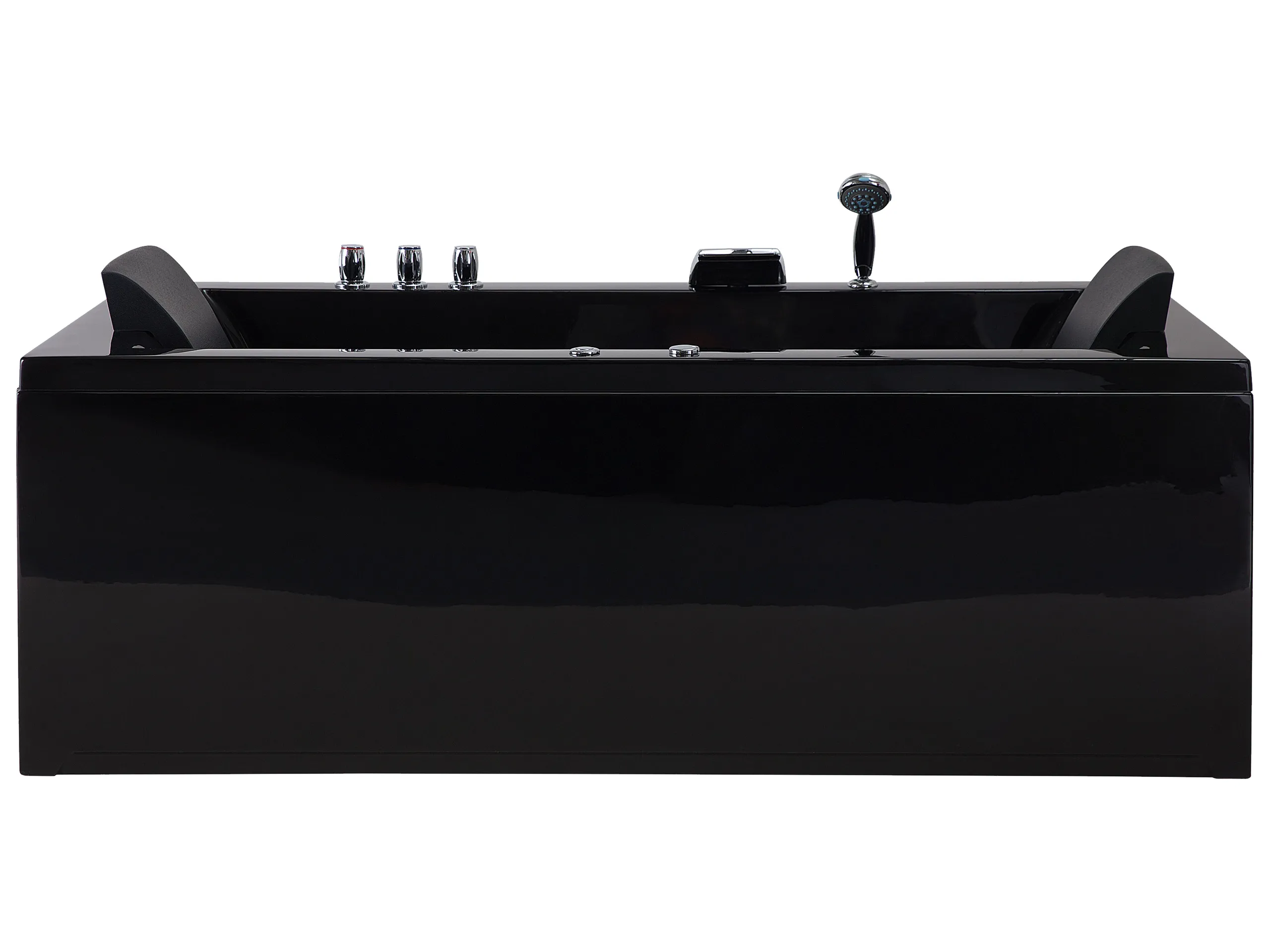 Bañera de hidromasaje LED esquinera VARADERO Izquierda 183 x 90 cm Negro