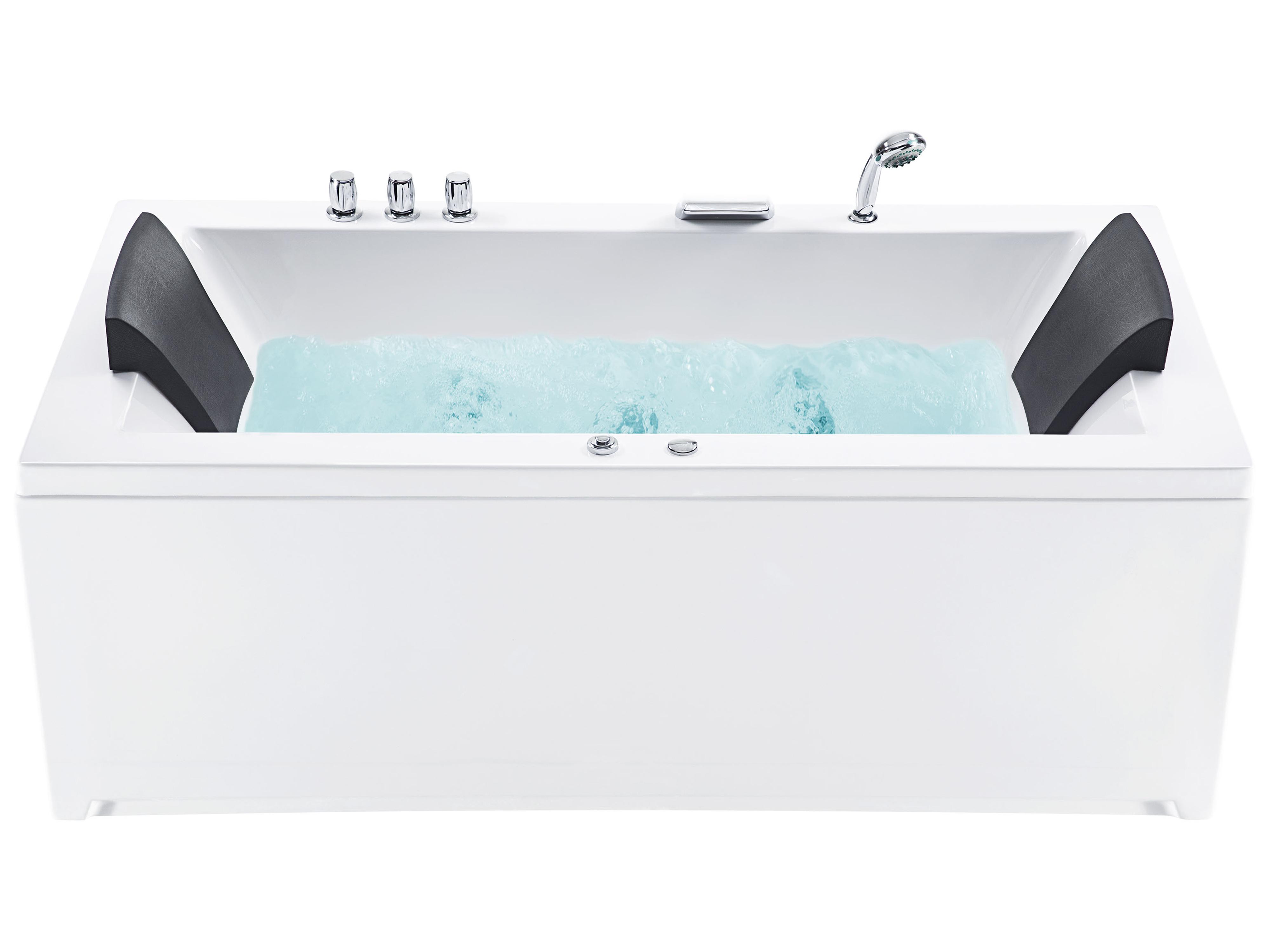 Bañera de hidromasaje LED esquinera VARADERO Izquierda 183 x 90 cm Blanco