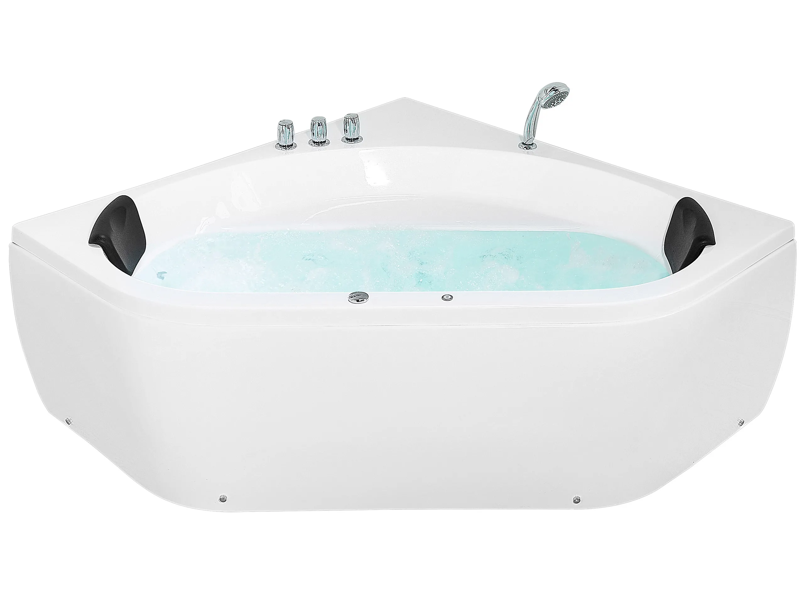 Bañera de hidromasaje LED esquinera MEVES 140 x 140 cm Blanco