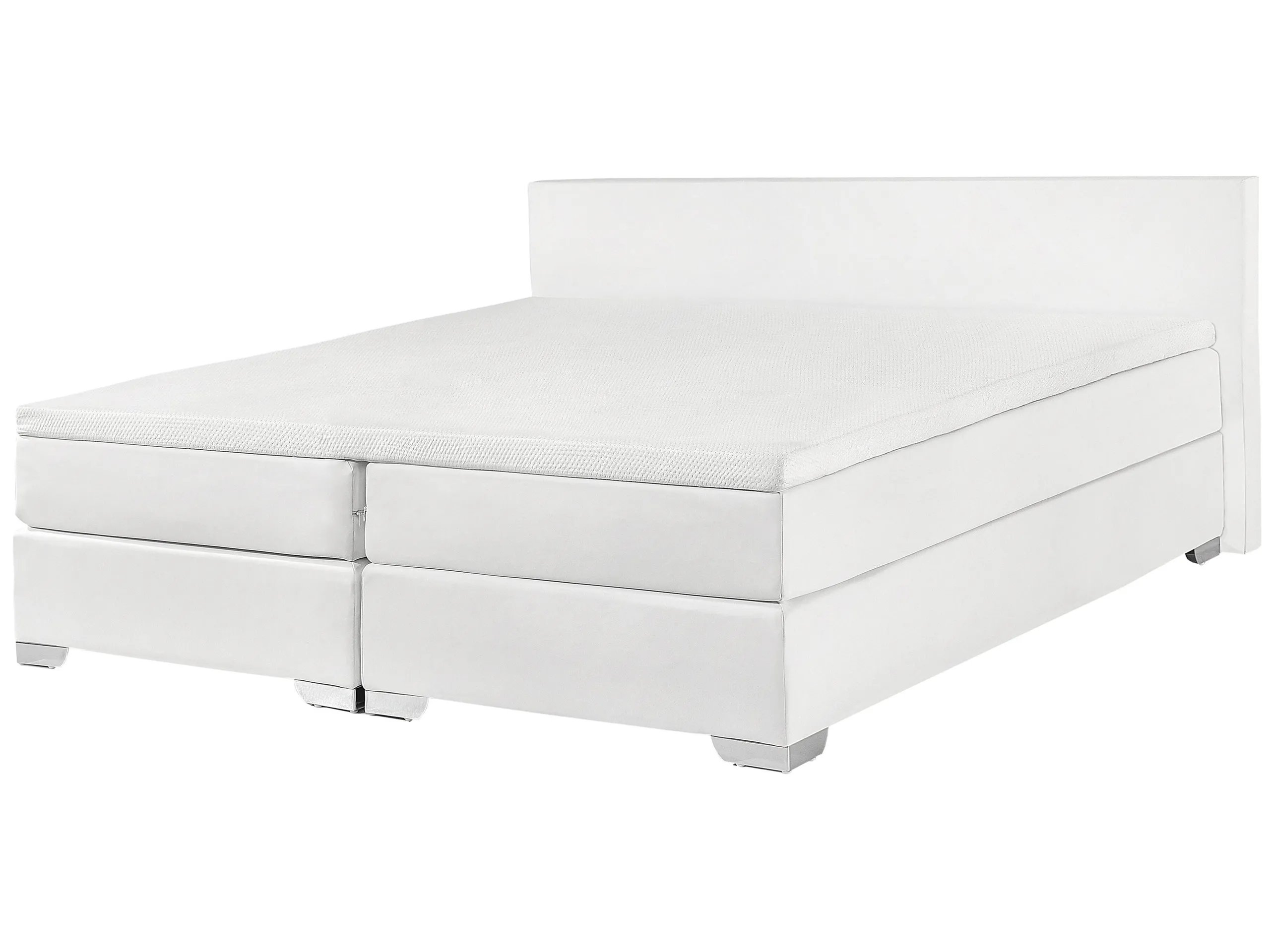Cama continental Piel sintética PRESIDENT 180 x 200 cm Blanco