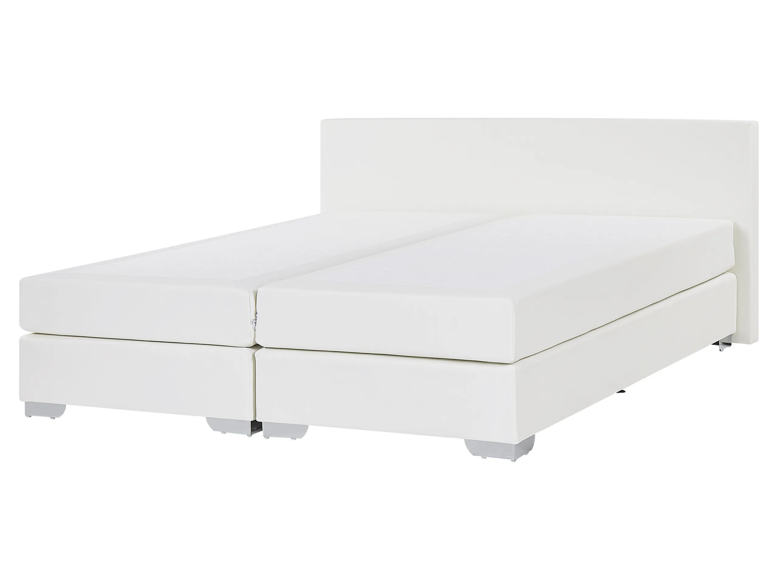 Cama continental Piel sintética PRESIDENT 160 x 200 cm Blanco