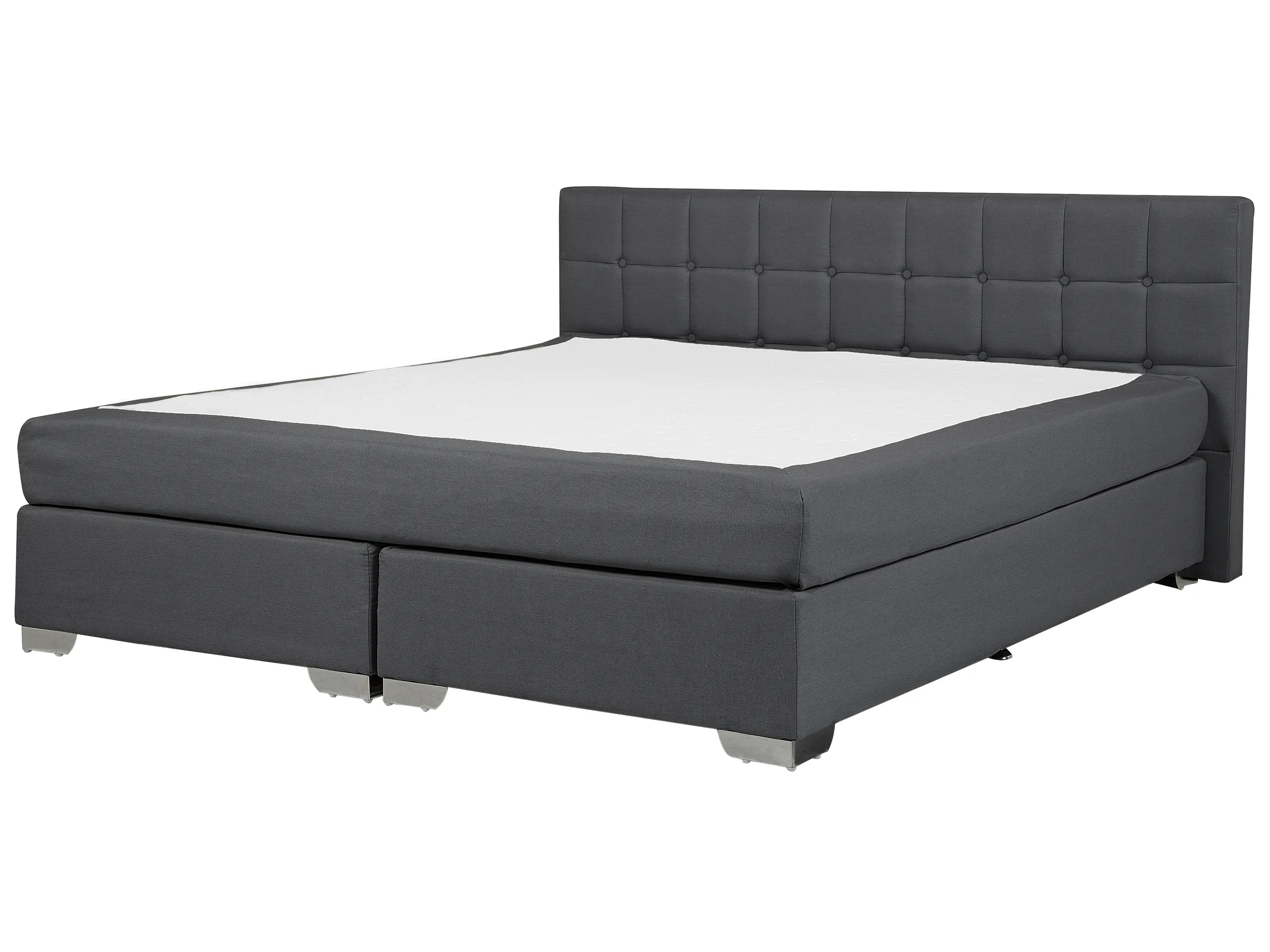 Cama continental Tela ADMIRAL 180 x 200 cm Gris oscuro