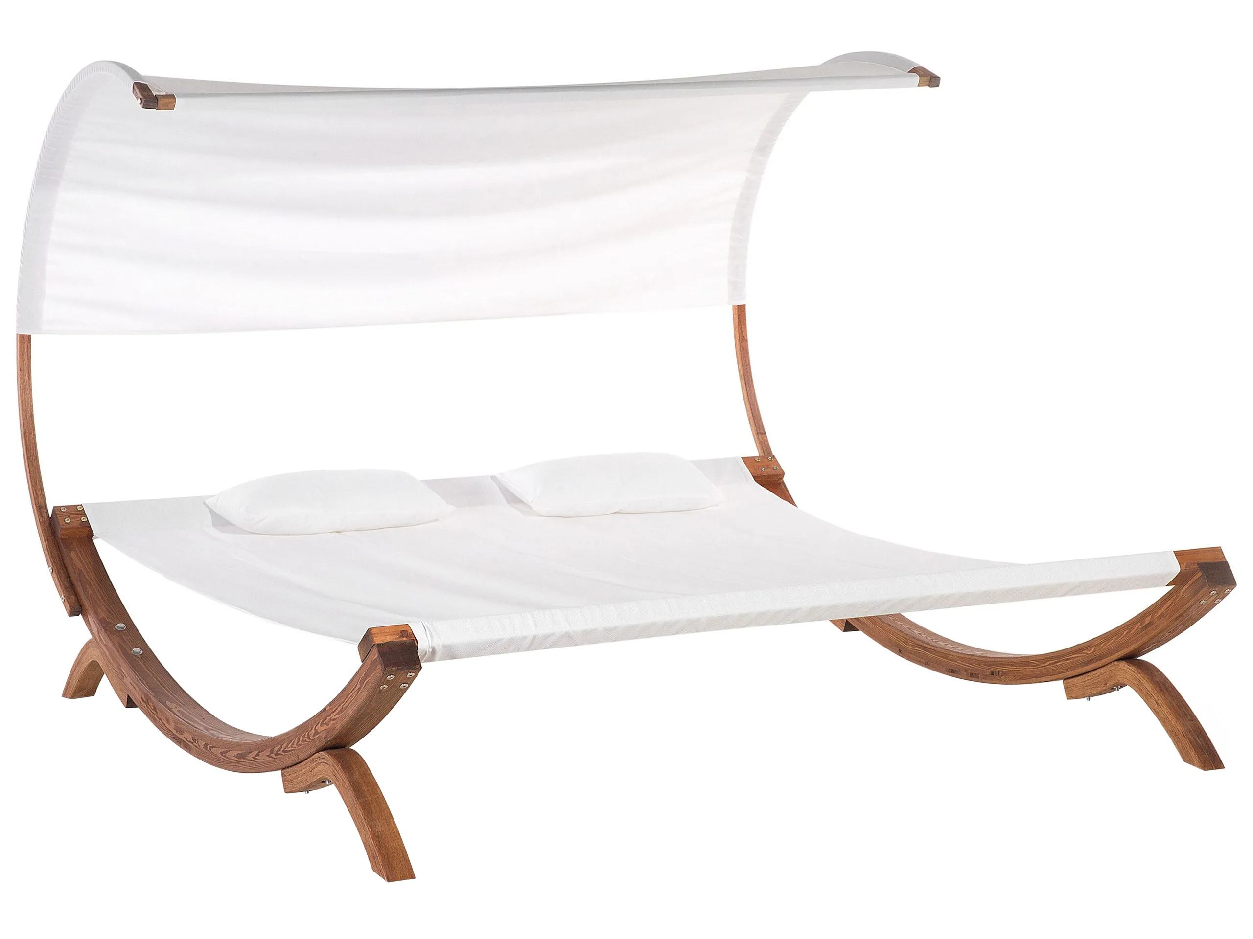 Tumbona con cojín TERAMO Madera de alerce Blanco crema