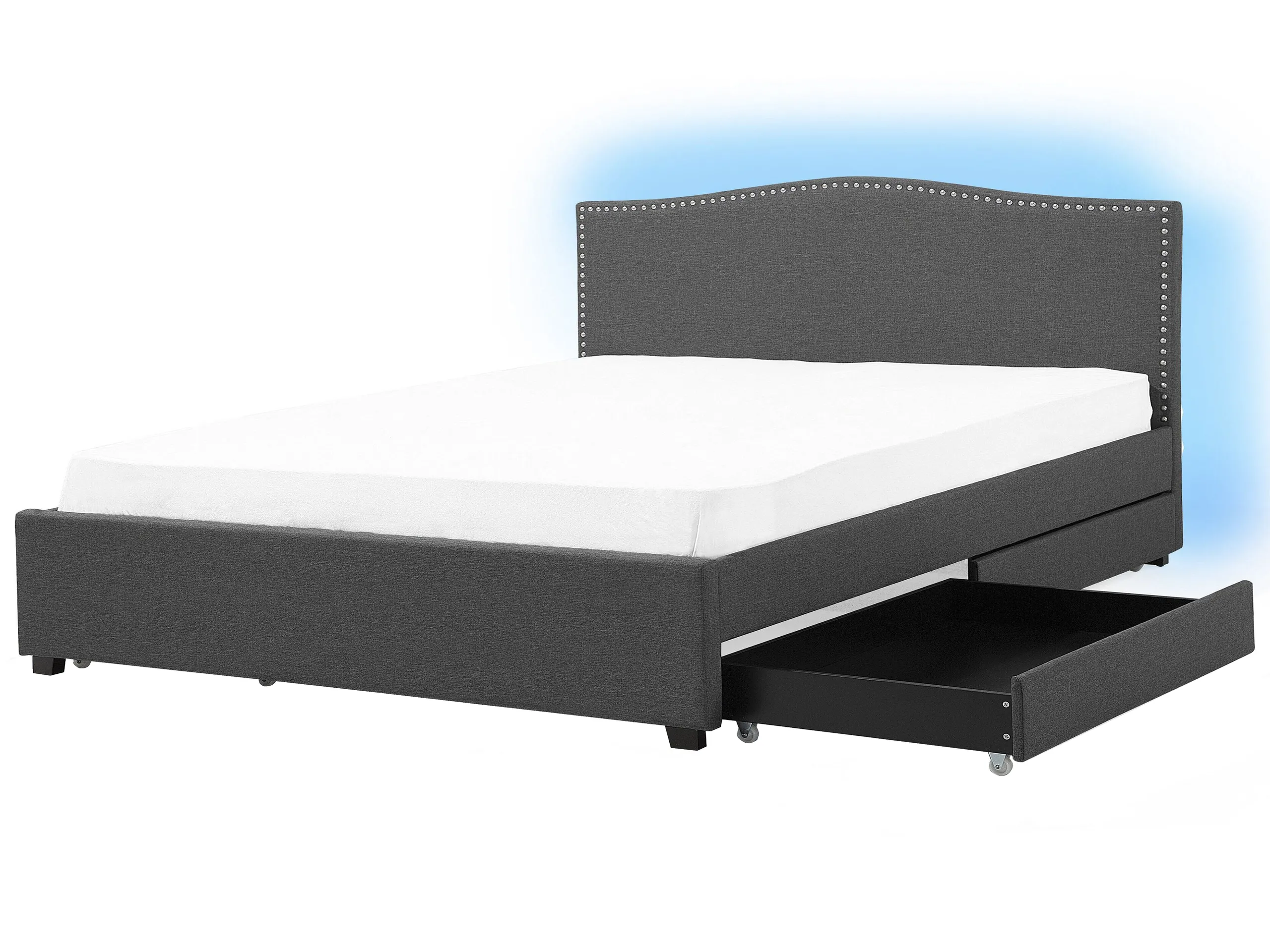 Cama con cajones Tela MONTPELLIER 180 x 200 cm LED Multicolor