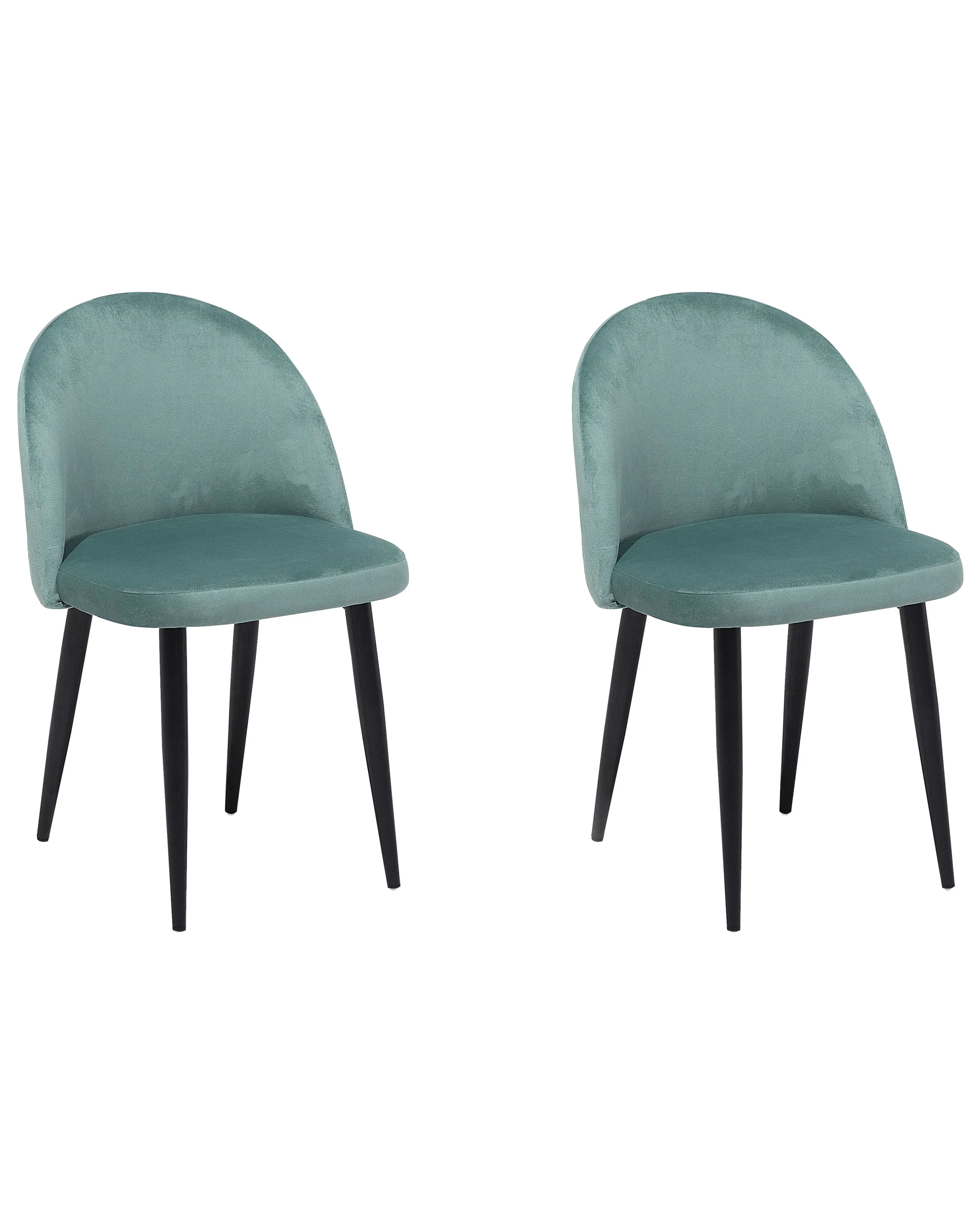 Conjunto de 2 sillas de comedor VISALIA Terciopelo Verde menta